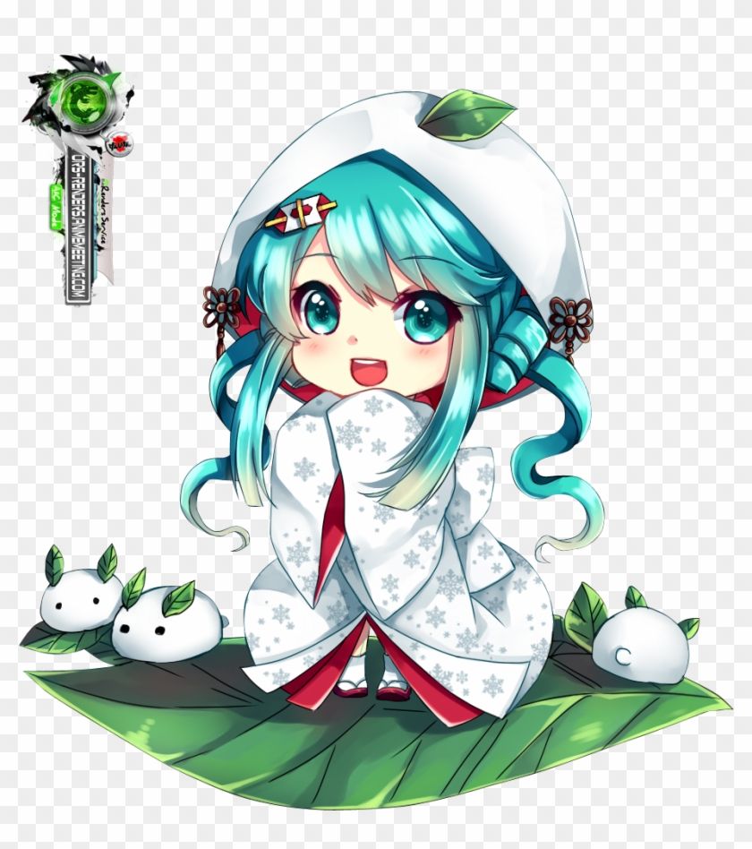 Hatsune Miku chibi kimono bianco, 840x948 Verticale, Mobile