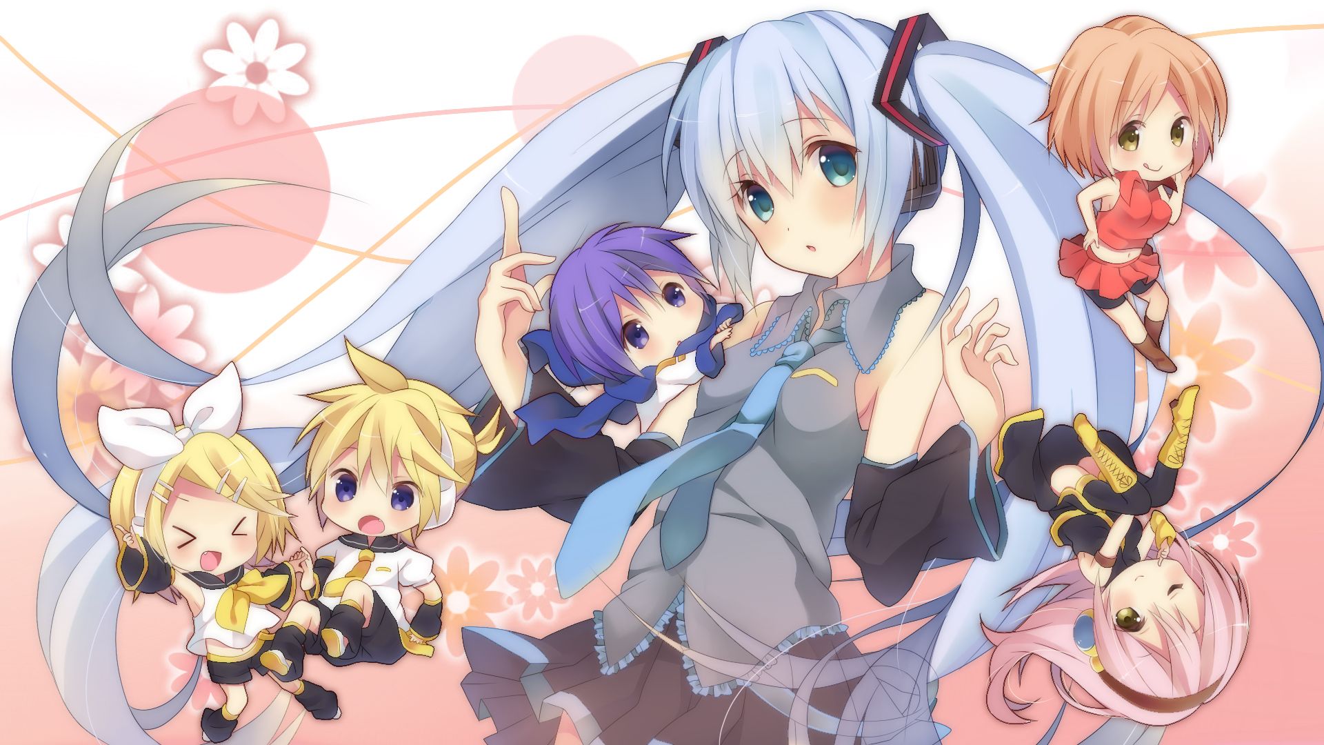 Chibi Hatsune Miku e Vocaloid, 1920x1080 1080p, PC