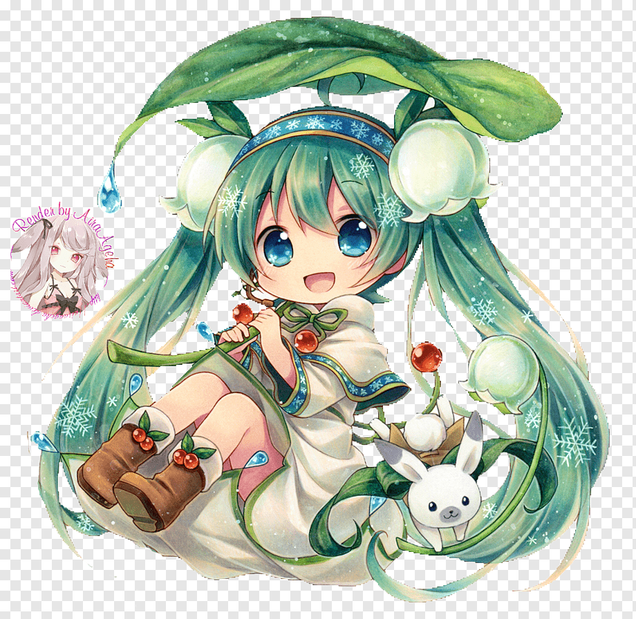 Chibi Vocaloid personaggi colorati, Hatsune Miku, 1024x768 HD, Desktop