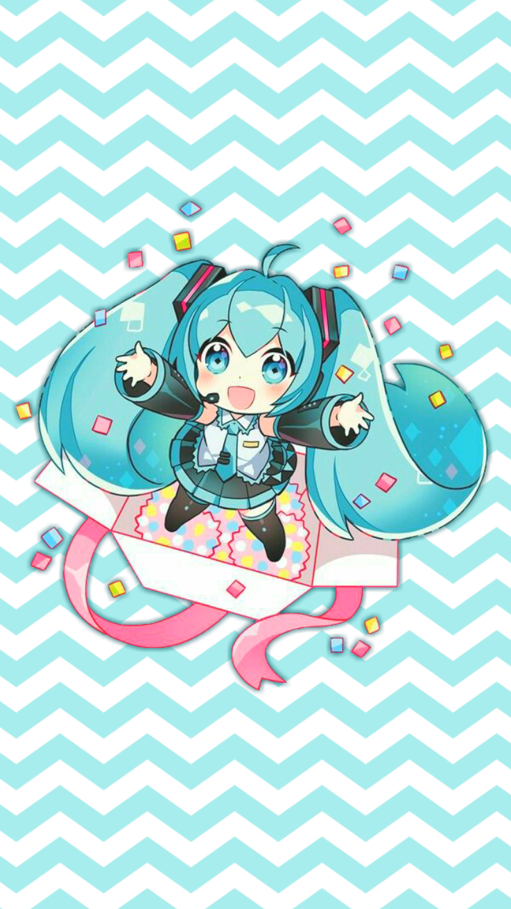 Hatsune Miku chibi kawaii, 737x1311 Full HD Verticale, iPhone
