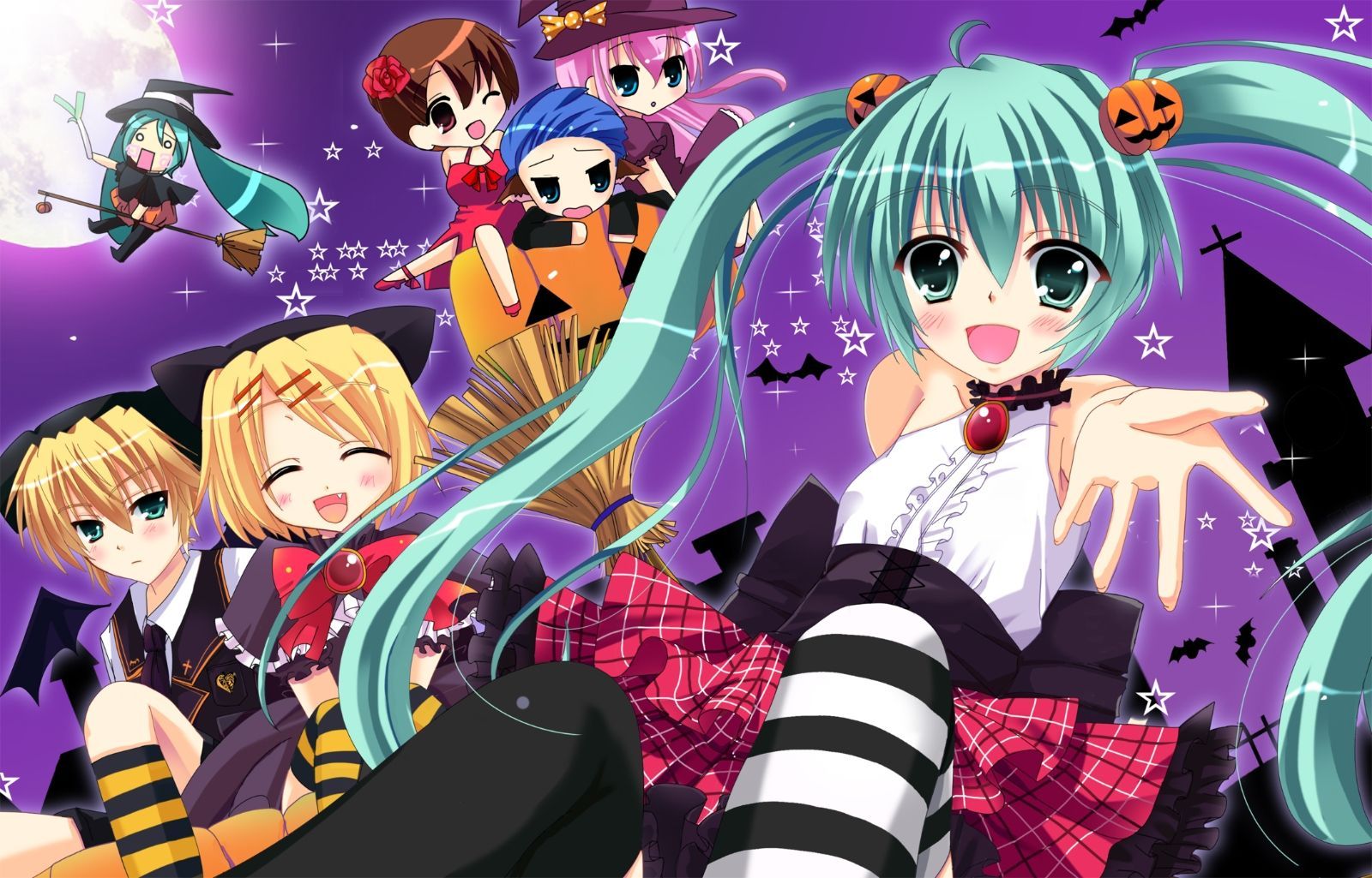 Miku Hatsune Chibi Halloween, 1600x1025 HD, PC