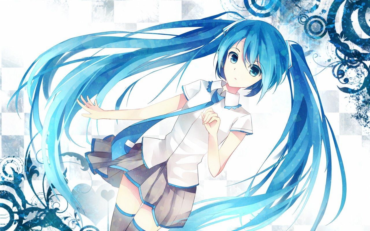 Hatsune Miku capelli blu, 1280x800 HD, Desktop