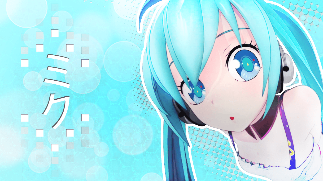 Hatsune Miku anime azzurro, 1366x768 HD, Desktop