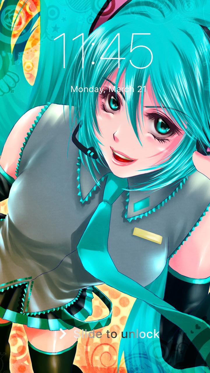 Hatsune Miku anime capelli verdi, 720x1280 Full HD Verticale, iPhone