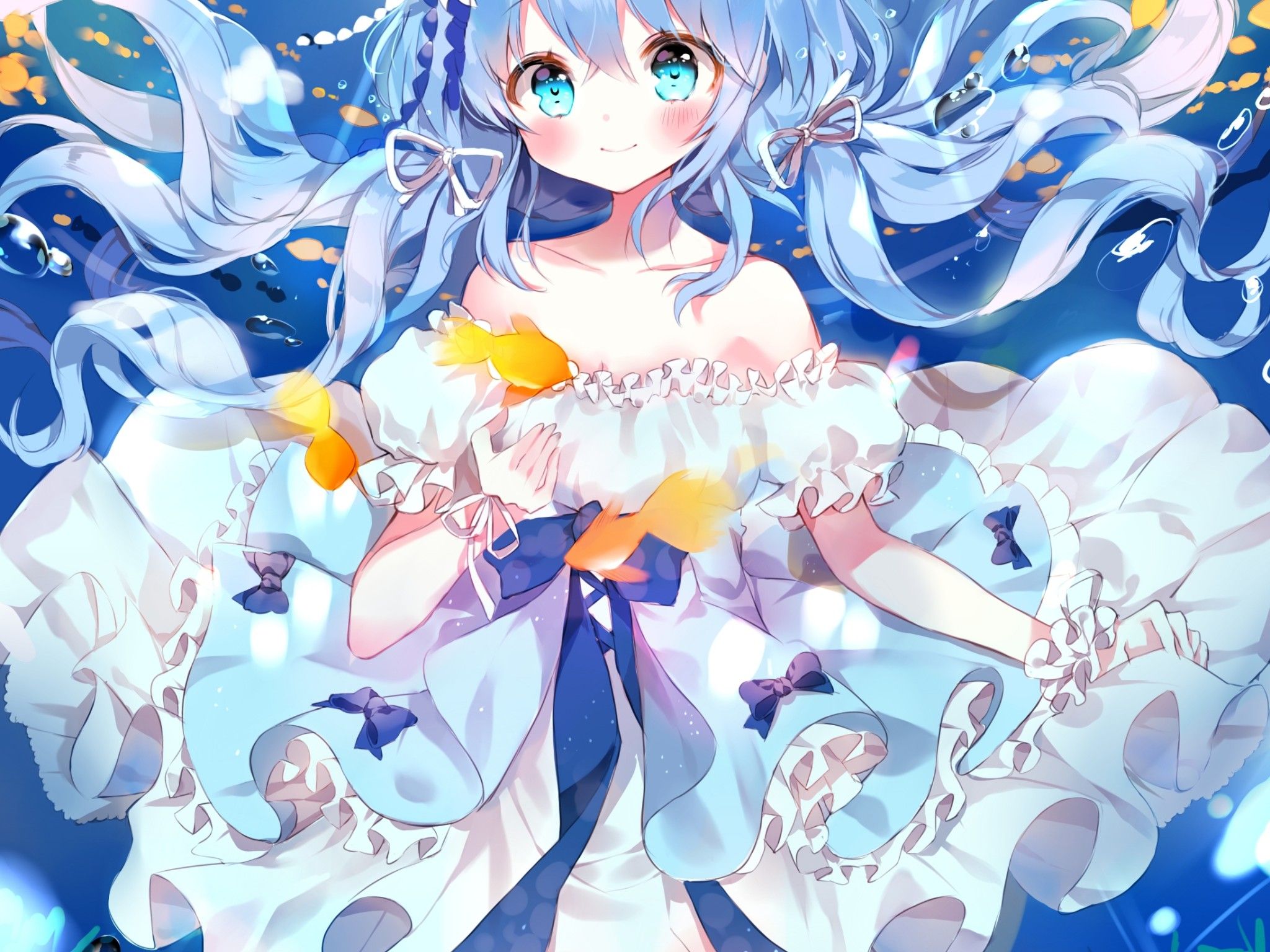Hatsune Miku vestito bianco, 2048x1536 alta risoluzione, Desktop