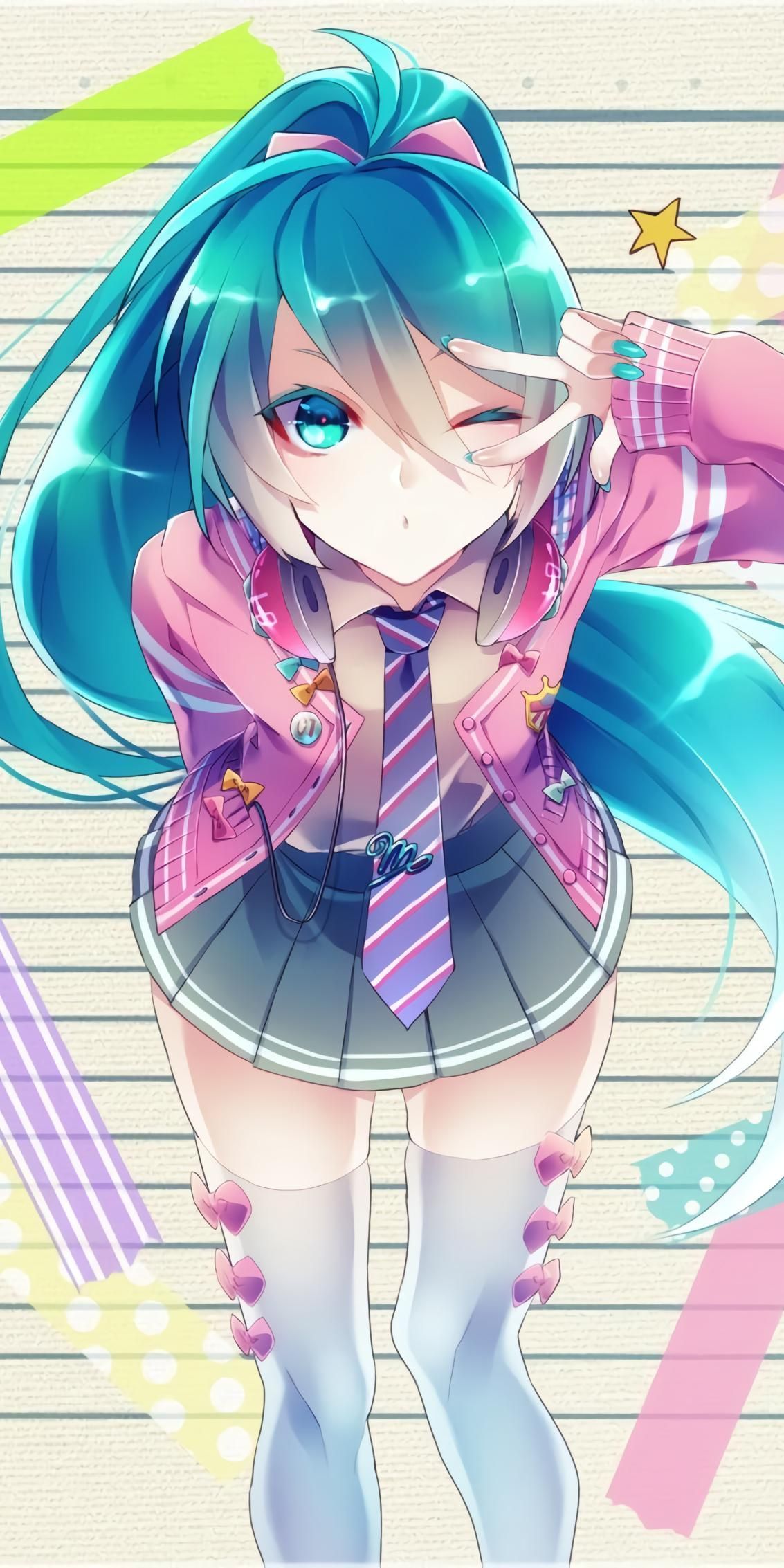 Hatsune Miku anime, 1133x2266 Full HD Verticale, iPhone