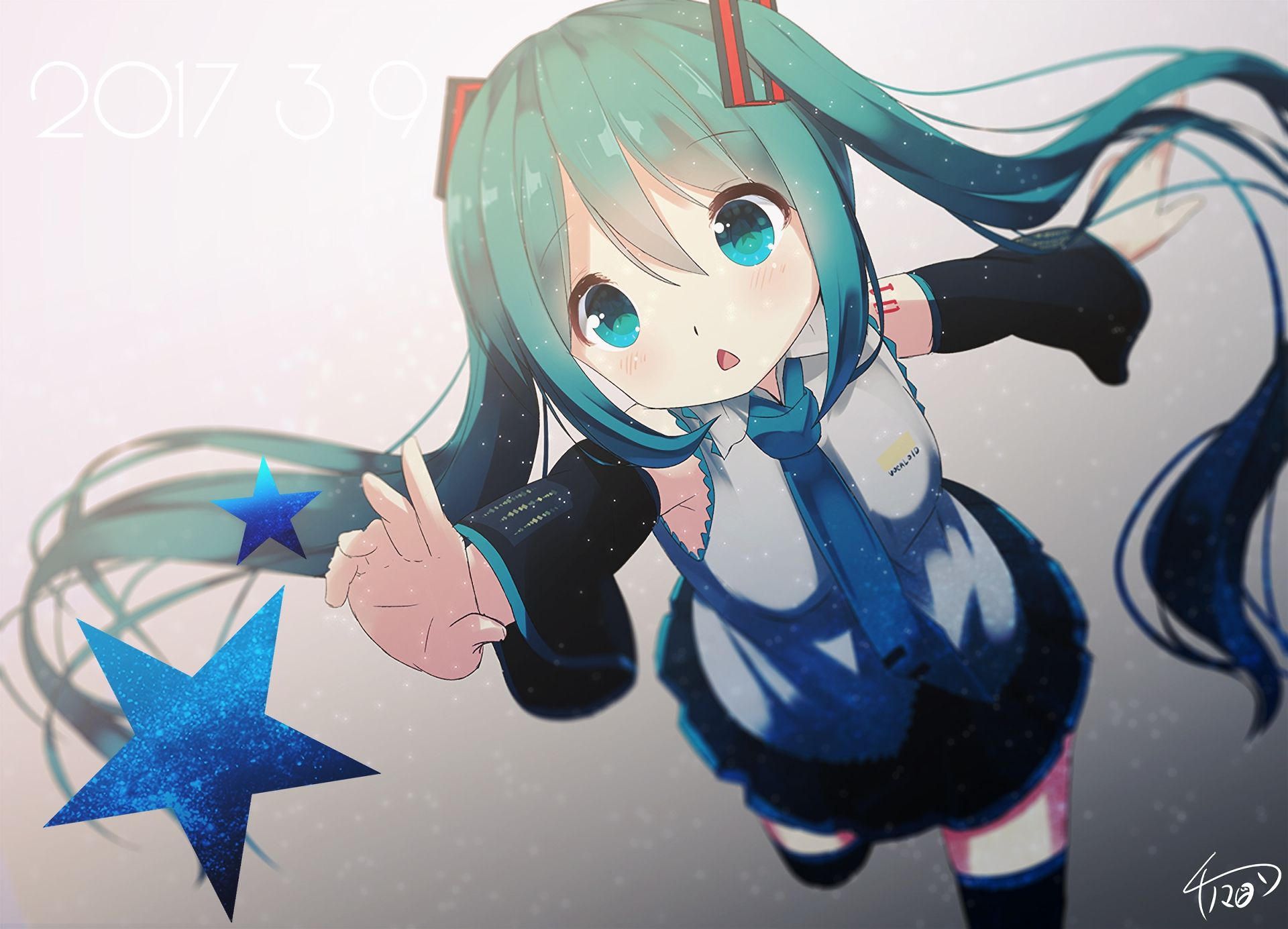 Hatsune Miku anime chibi, 1920x1385 Full HD+, PC