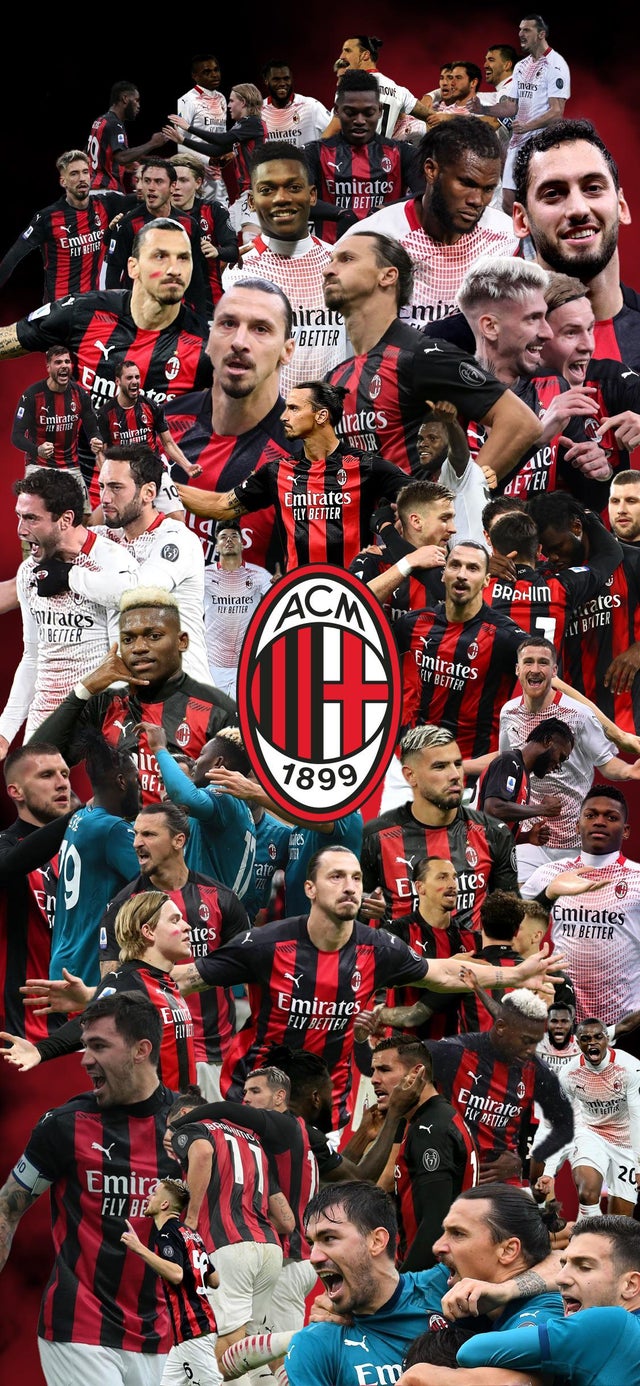 Collage giocatori AC Milan, 640x1386 Full HD Verticale, Google Pixel