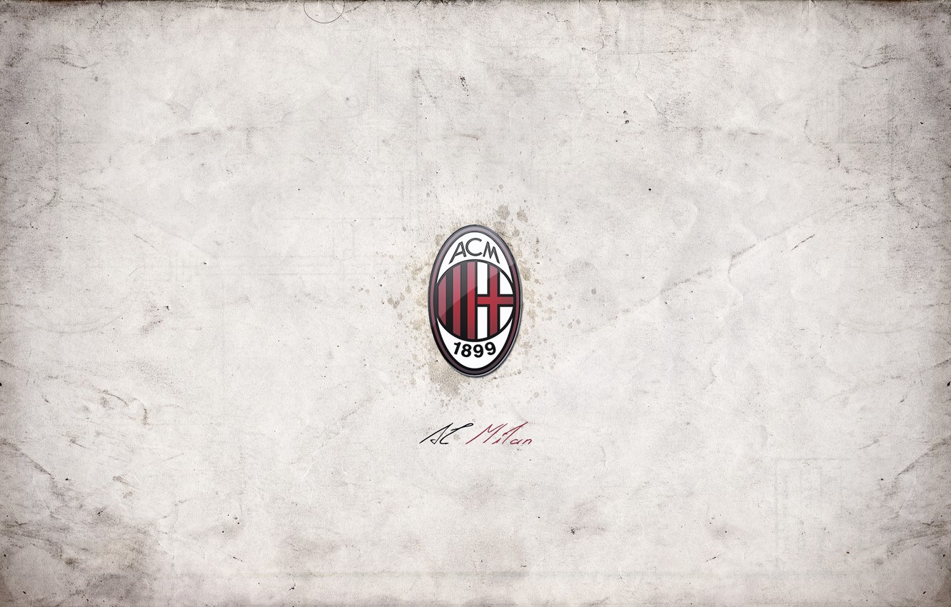 Logo AC Milan sfondo grigio, 1332x850 HD, Notebook Gaming