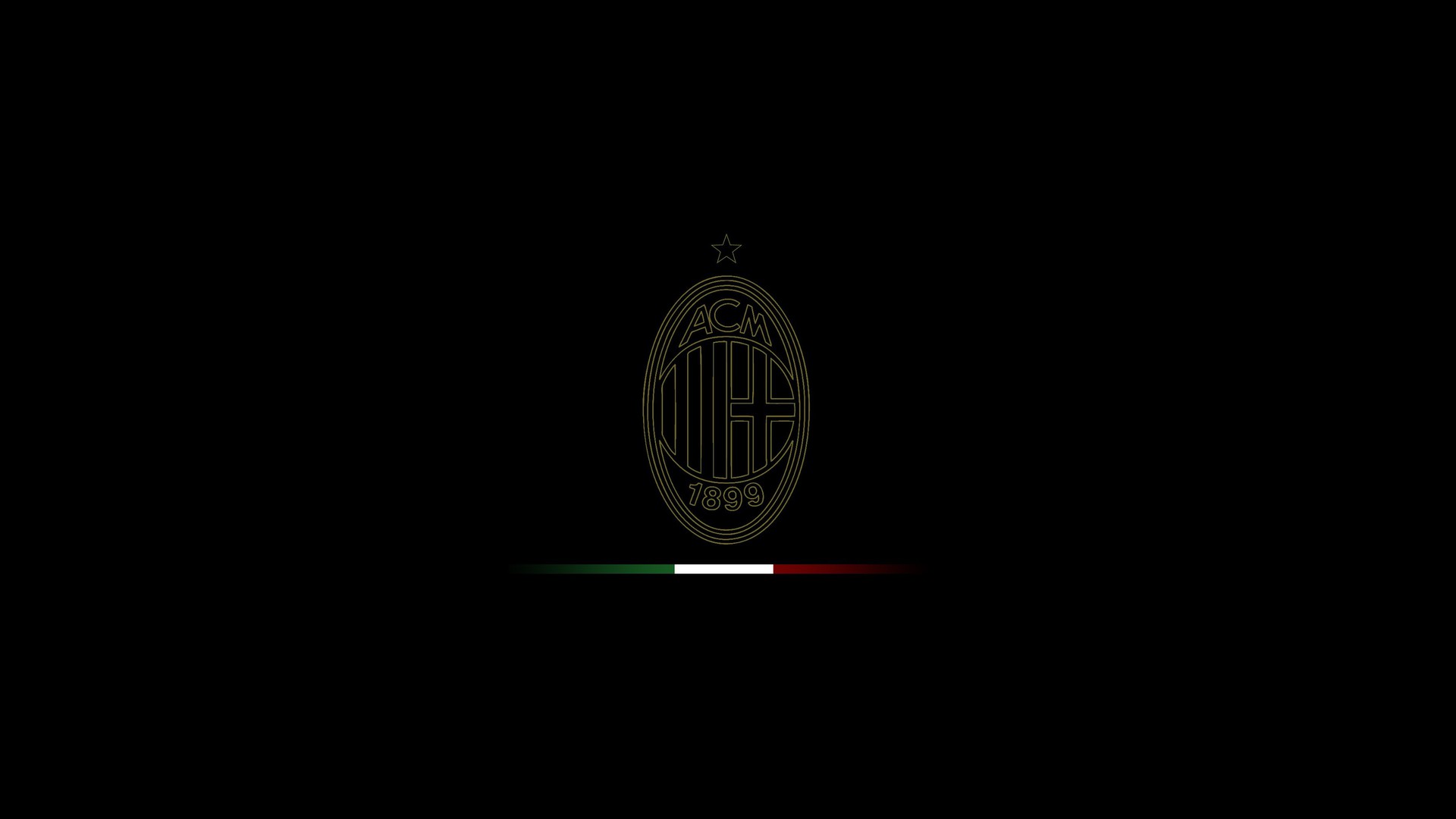 Logo AC Milan sfondo nero, 1920x1080 Full HD, Laptop