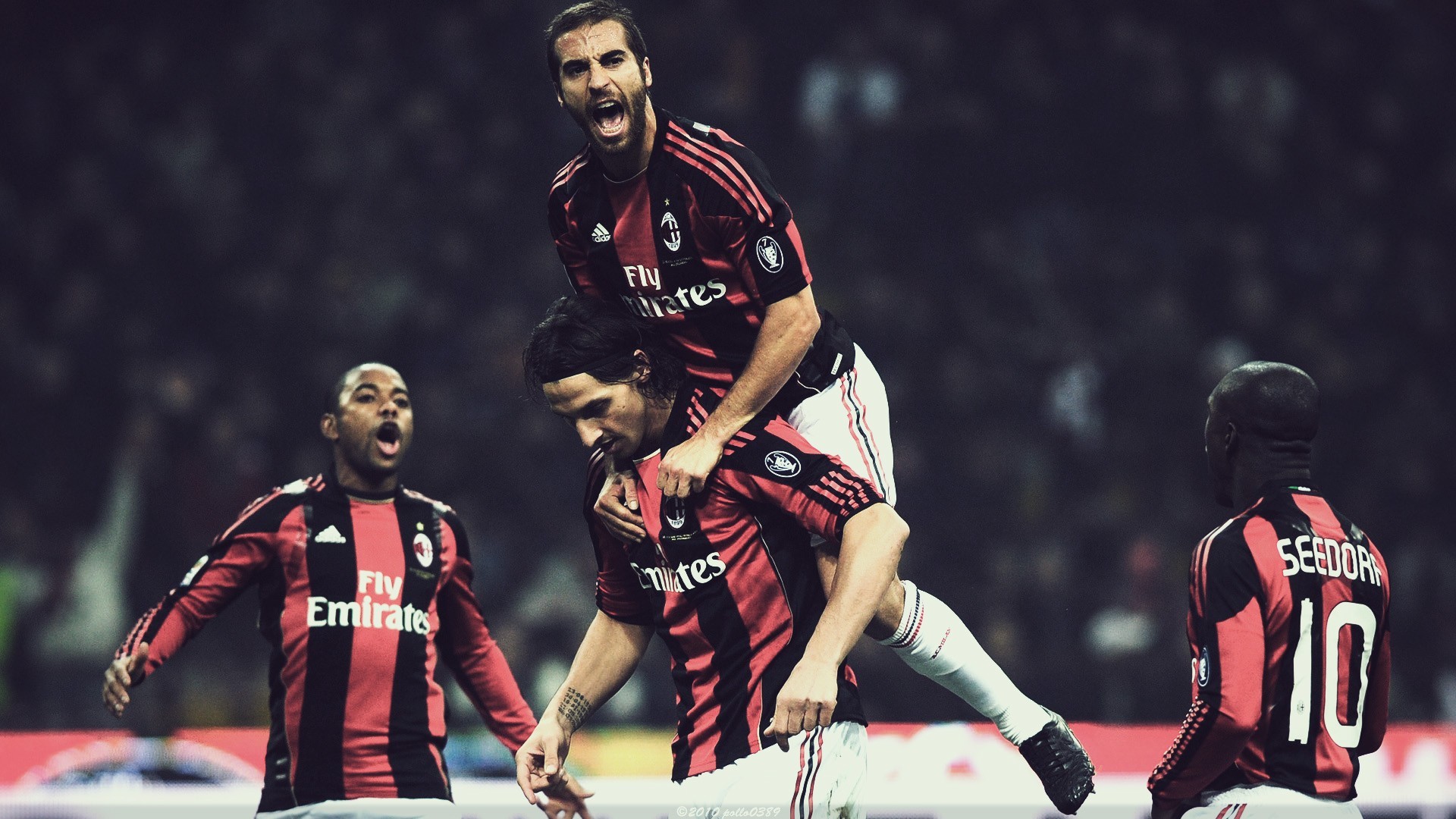 Giocatori AC Milan esultano, 1920x1080 Full HD, PC Desktop