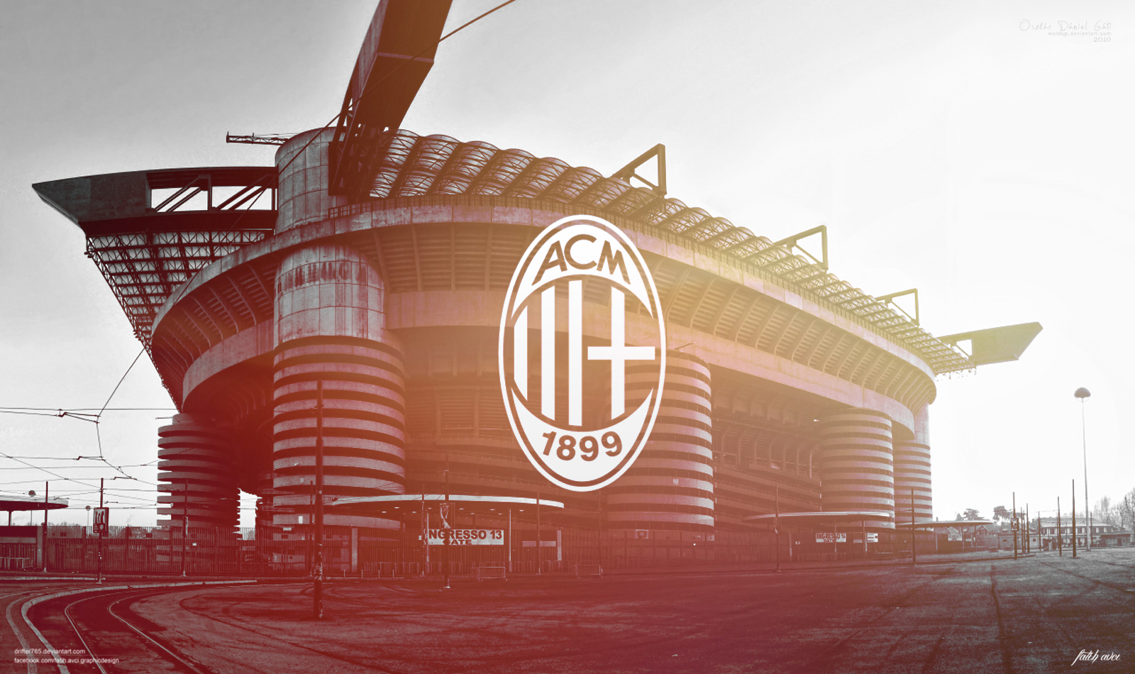 Stadio San Siro logo AC Milan, 1600x950 HD, Desktop