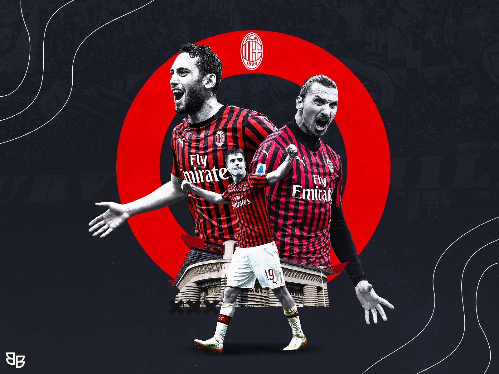 Calciatori AC Milan logo, 1600x1200 900p, PC