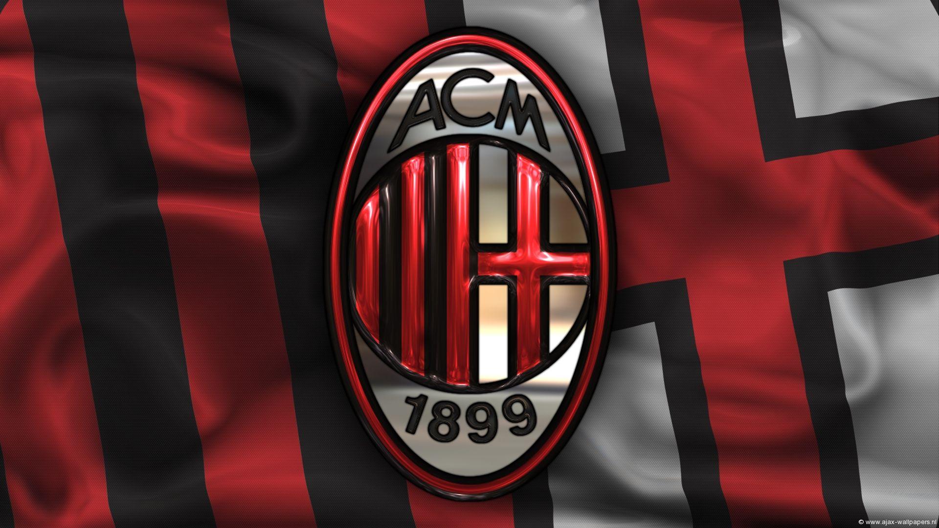 Bandiera logo AC Milan, 1920x1080 Full HD 1080p, Desktop
