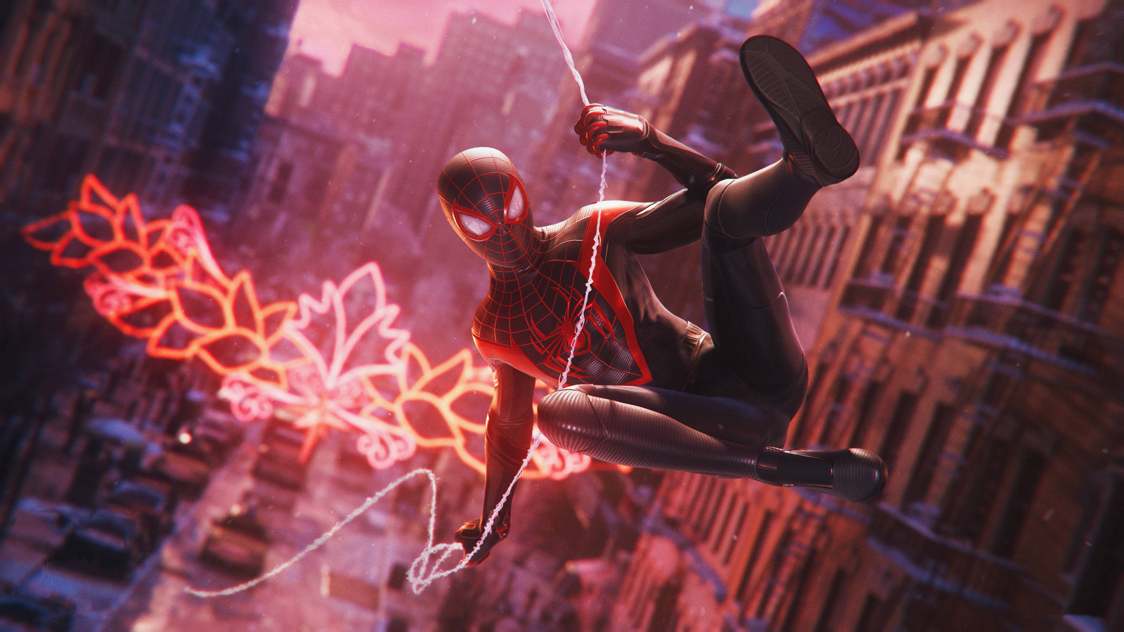 Spider-Man Miles Morales oscillazione citta, 3840x2160 4K, Monitor 4K
