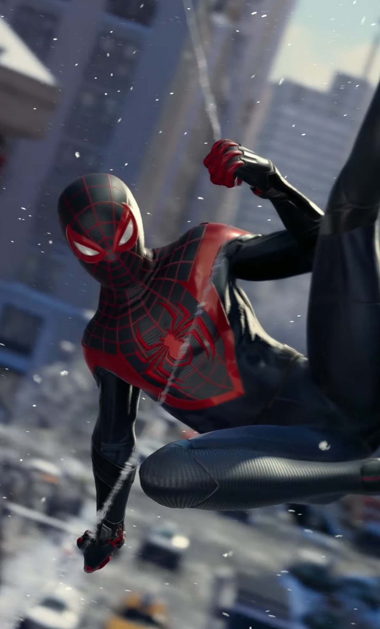 Spider-Man Miles Morales fumetto rosso nero, Uomo Ragno, 1280x2120 Full HD Verticale, Smartphone