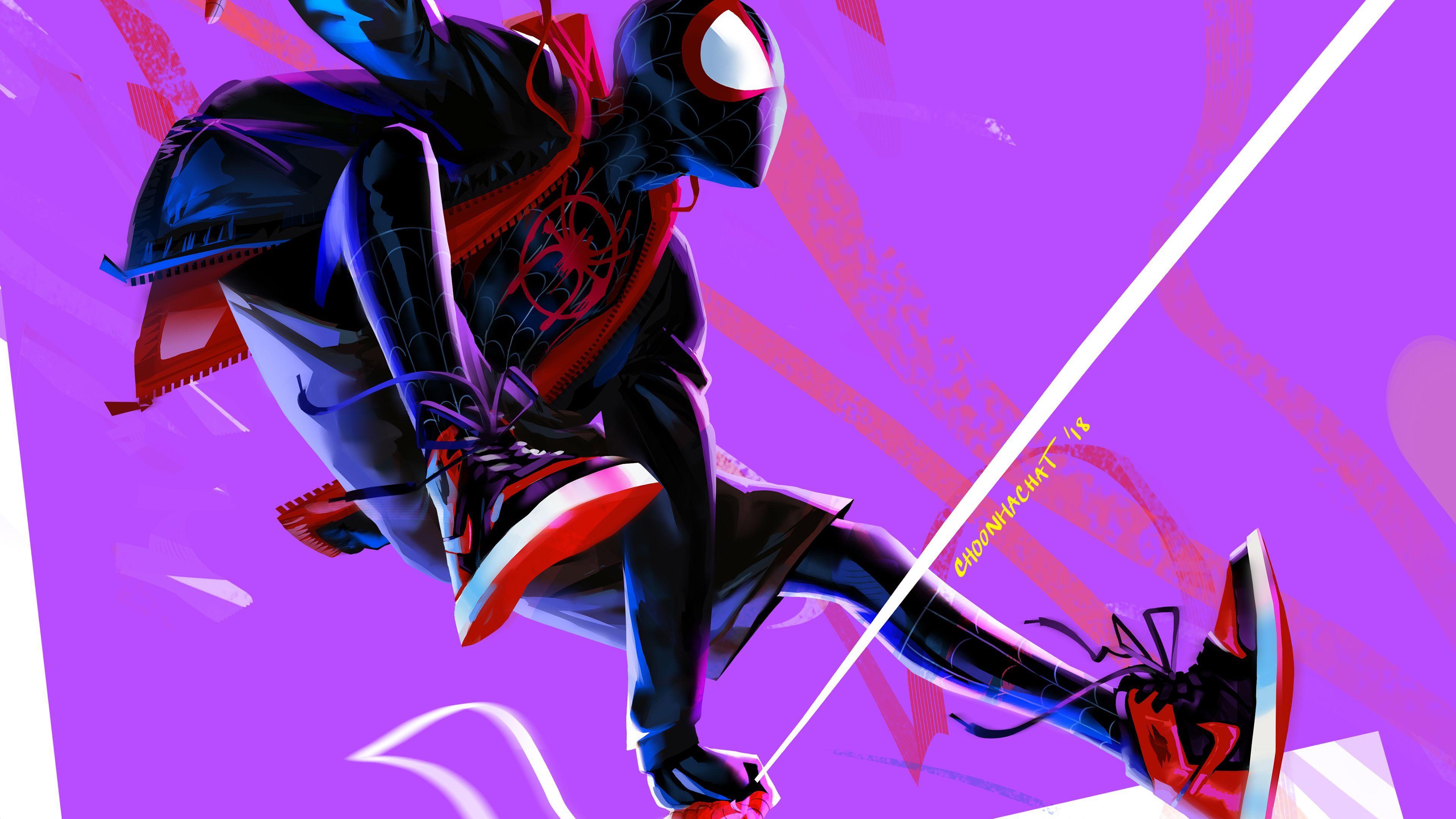 Spider-Man Miles Morales schizzi rossi fumetto, Marvel, 3840x2160 4K Ultra HD, Monitor 4K