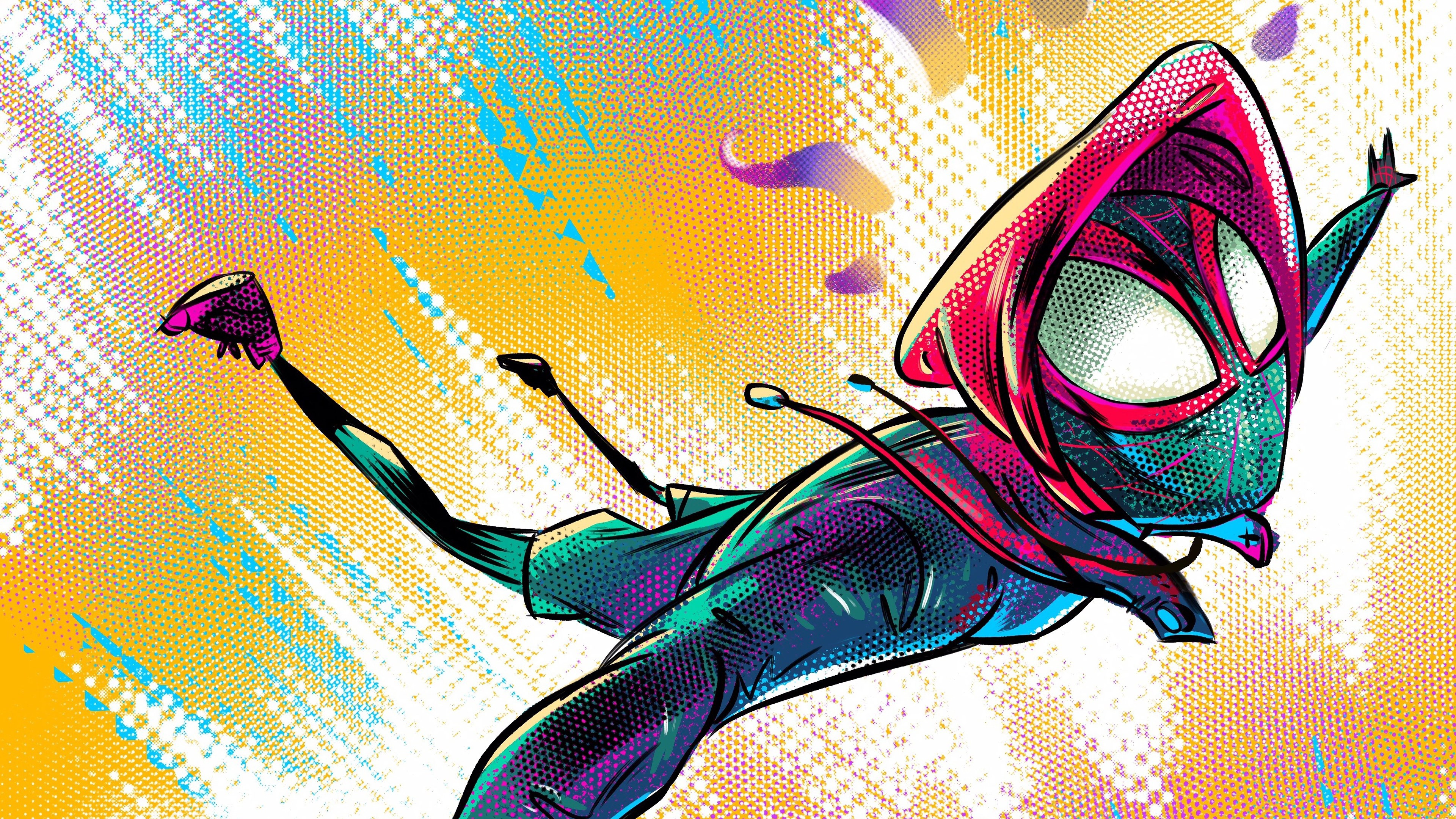 Miles Morales fumetto colori vivaci, 3840x2160 Ultra HD, 4K TV