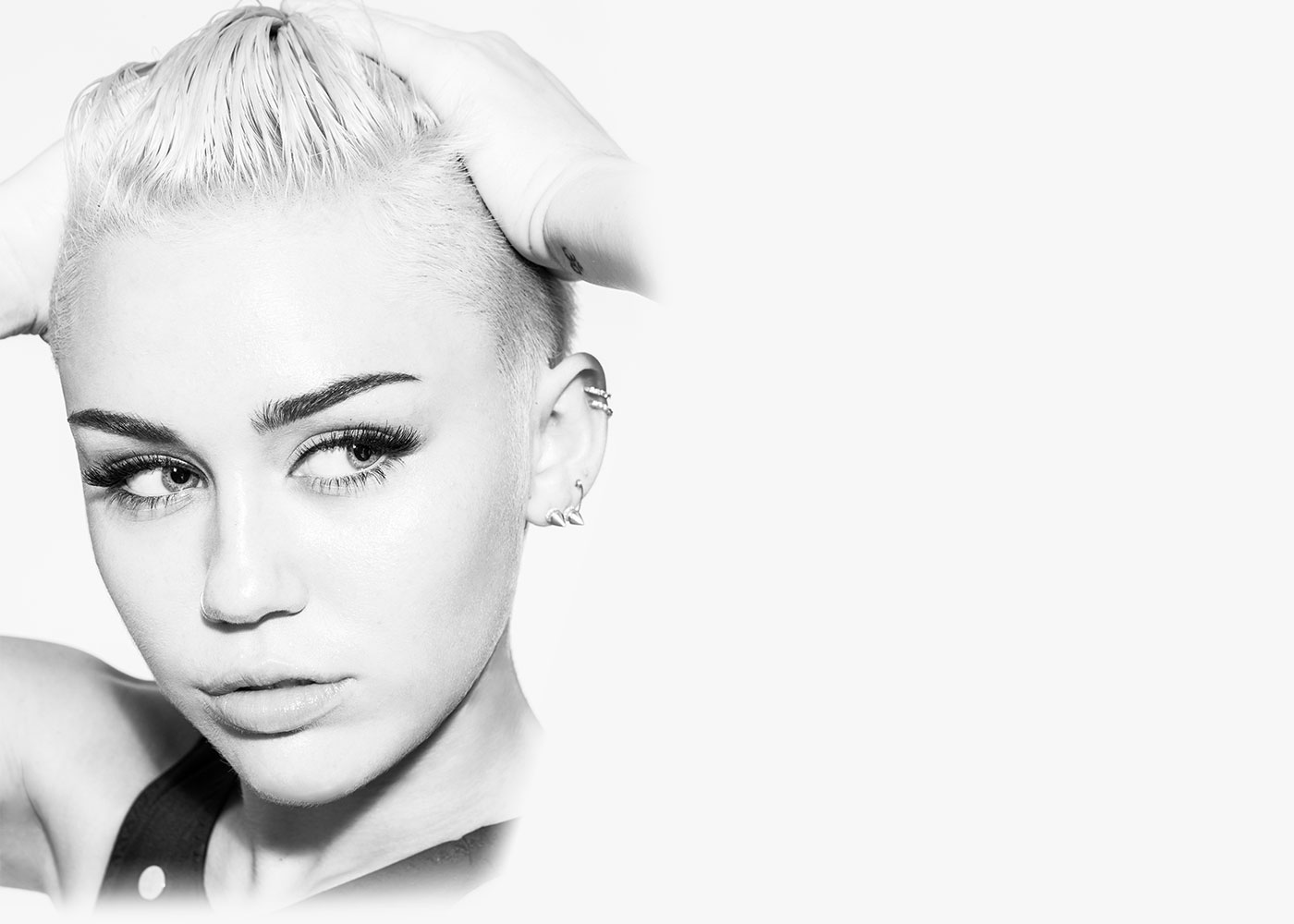 Miley Cyrus bianco e nero, 1400x1000 HD, Desktop