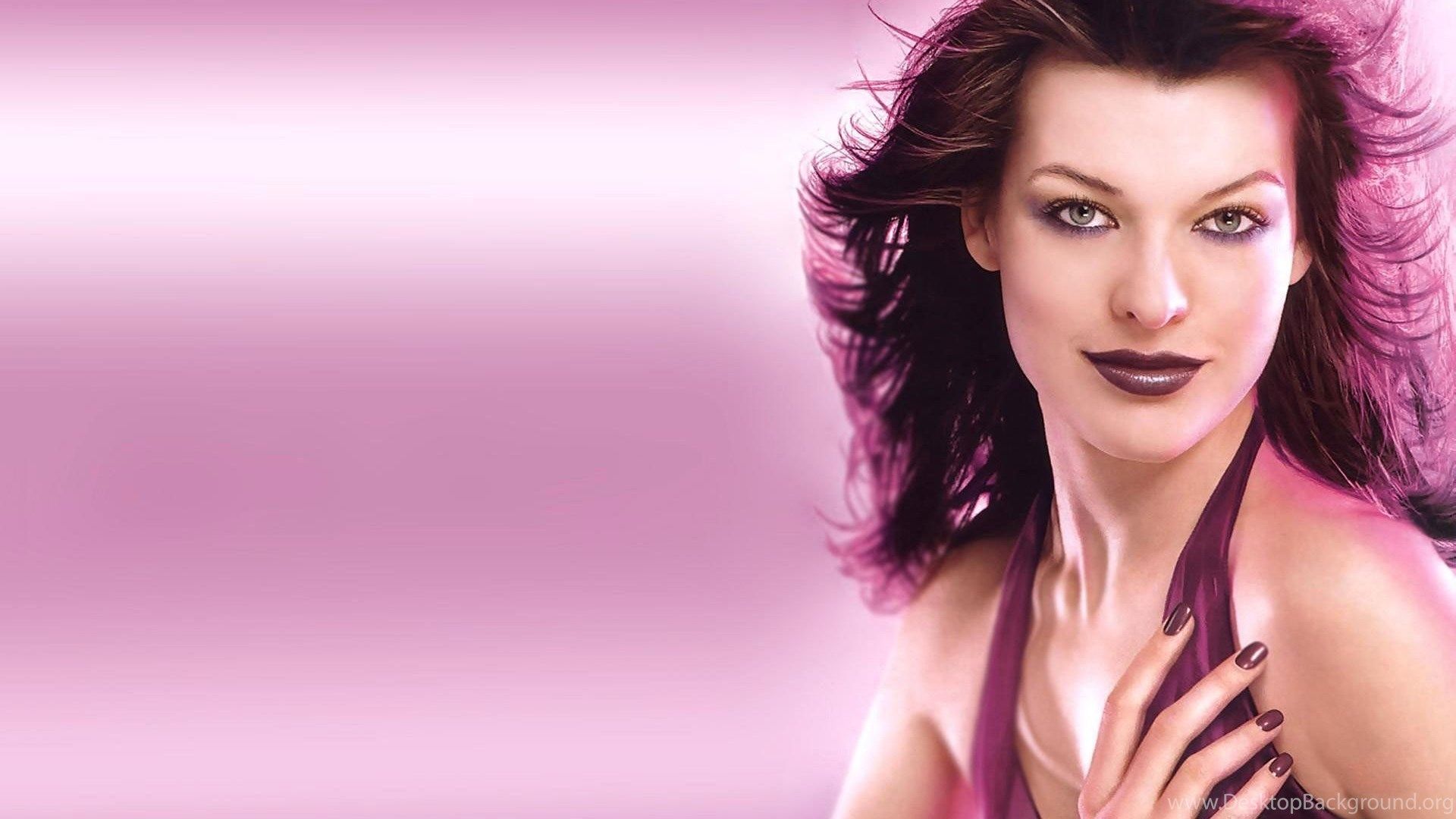 Milla Jovovich sfondo rosa, 1920x1080 Full HD 1080p, PC
