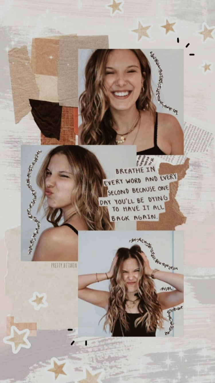 Collage foto Millie Bobby Brown, 750x1334 Verticale, Mobile