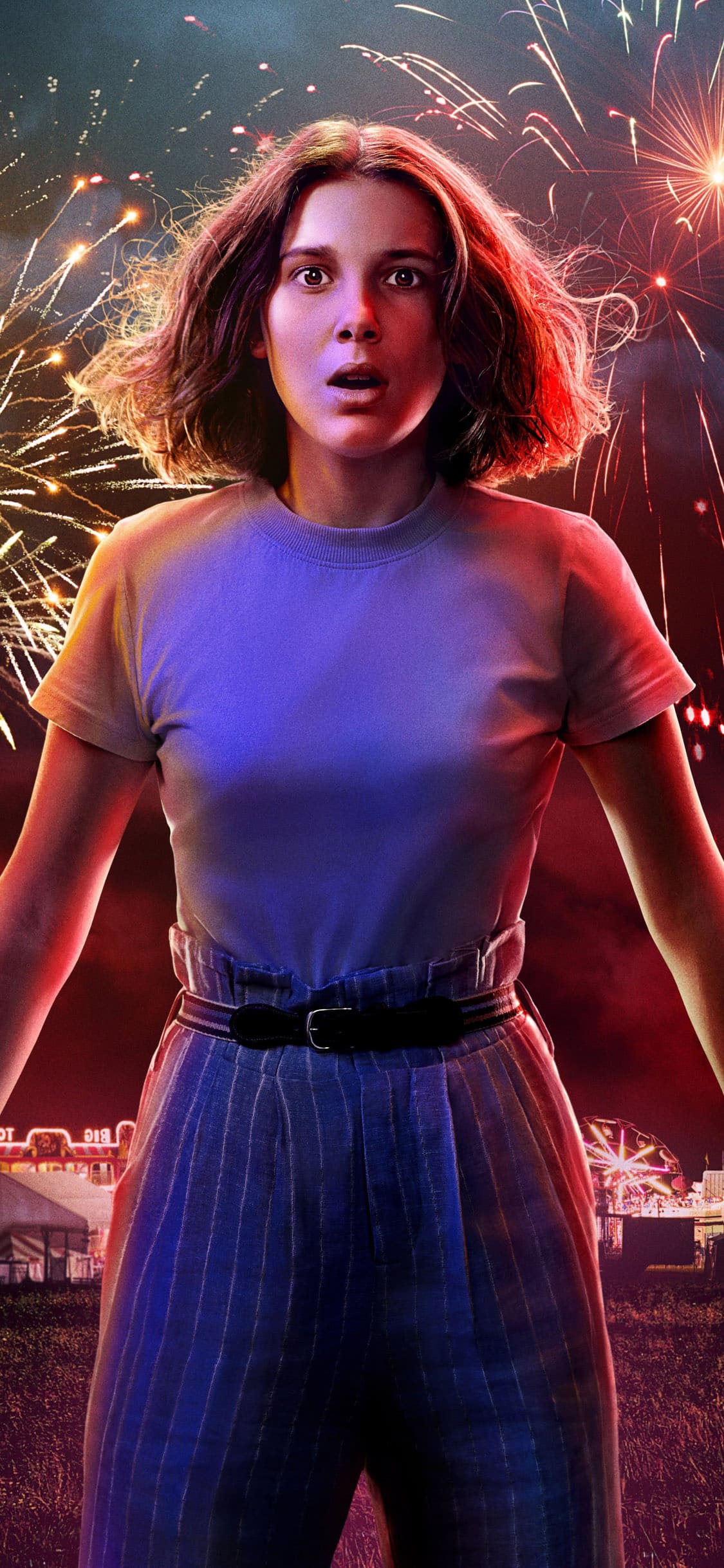Millie Bobby Brown con fuochi d'artificio, 1125x2436 Full HD Verticale, iPhone