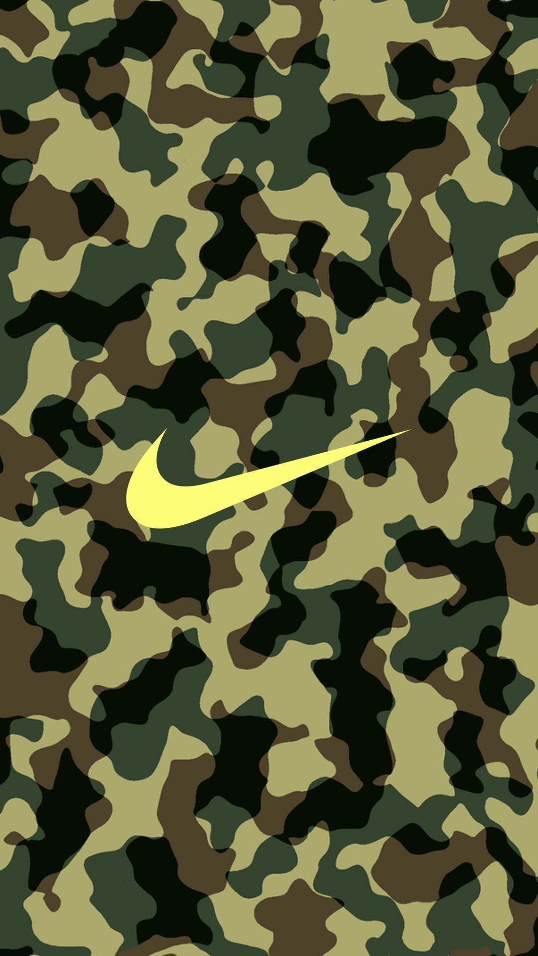 Logo Nike su mimetico militare, swoosh, 1080x1920 Full HD Verticale, Smartphone