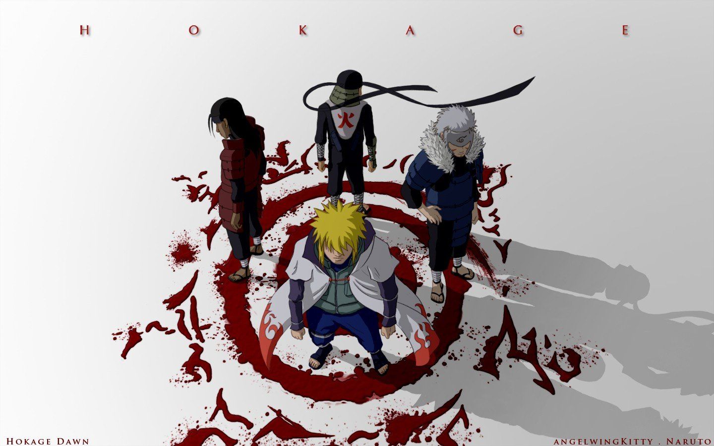 Naruto Hokage silhouette rosso, 1440x900 720p, Laptop