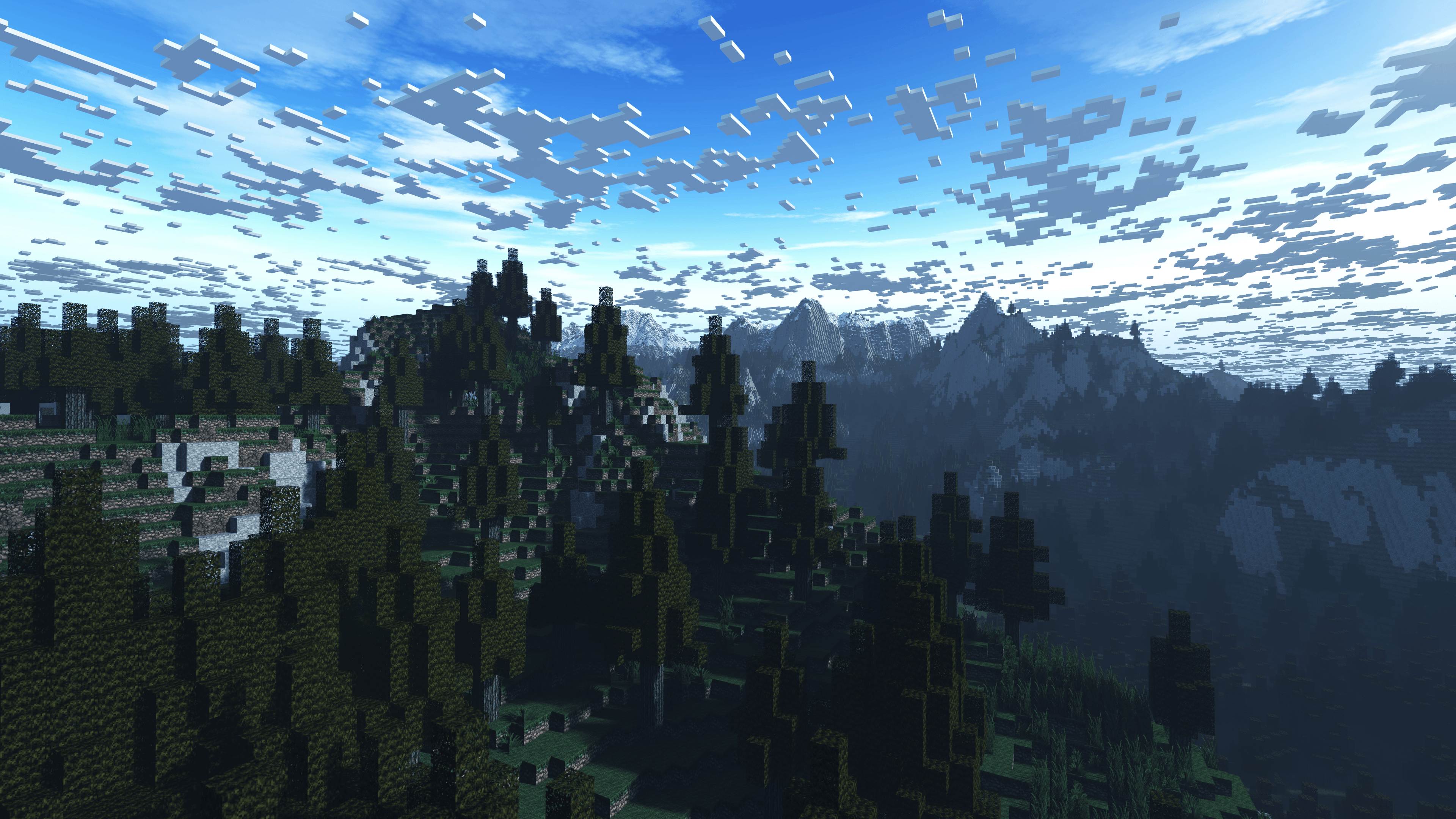 Paesaggio Minecraft montagne cielo, 3840x2160 Ultra HD, 4K TV