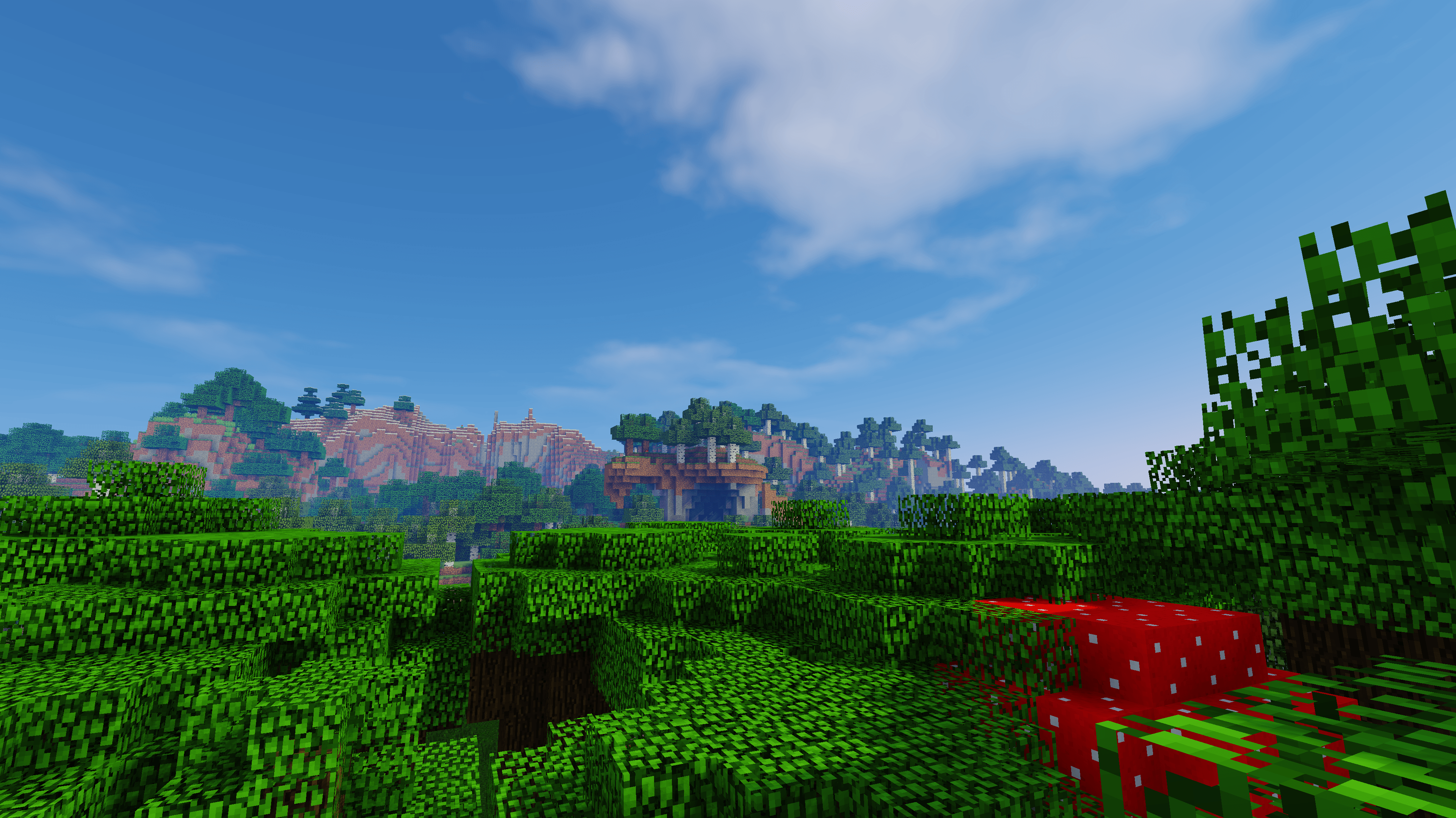 Paesaggio Minecraft verde collinare, 3840x2160 Ultra HD, 4K TV