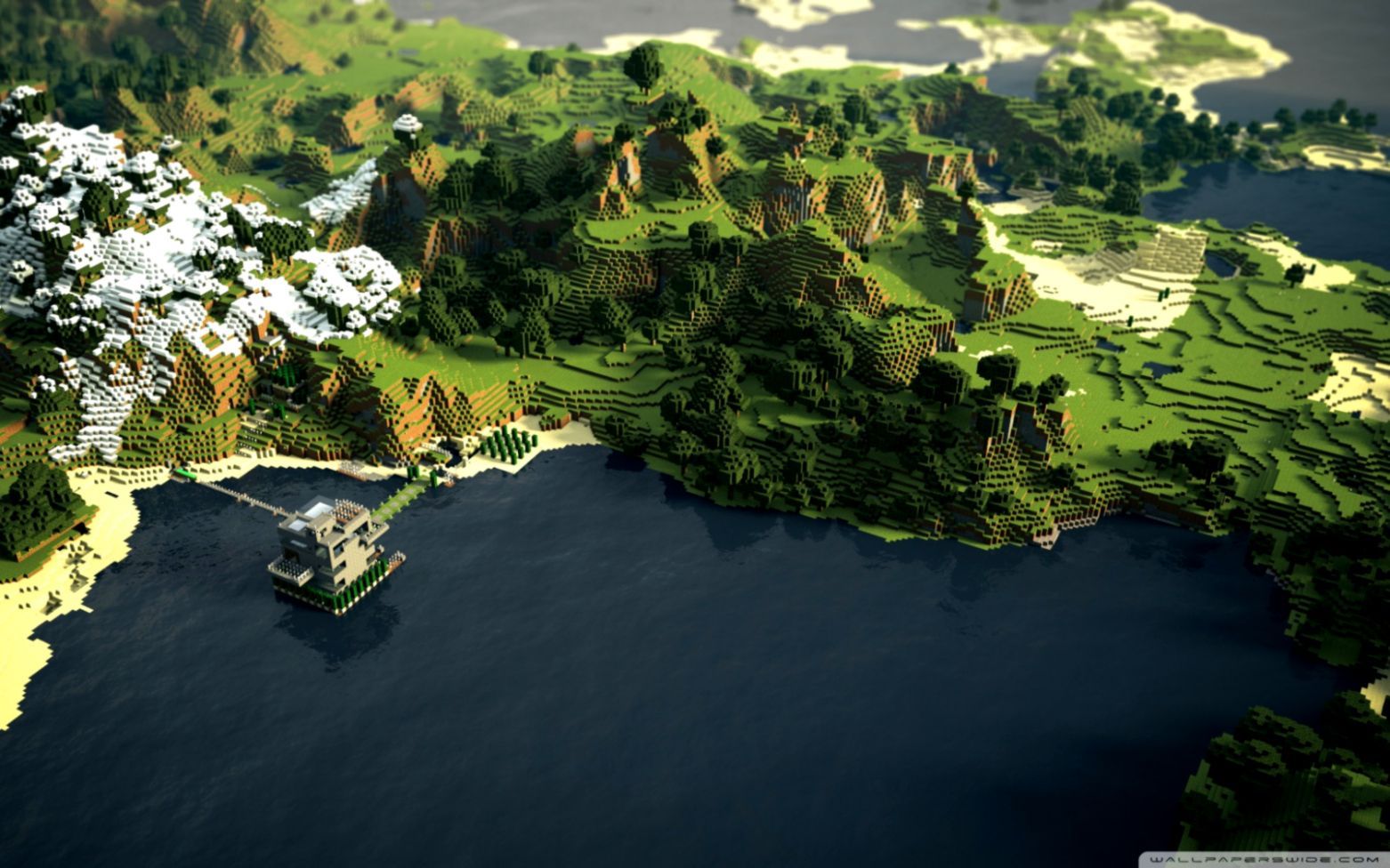 Isola Minecraft vista dall'alto, 1562x976 HD, Desktop