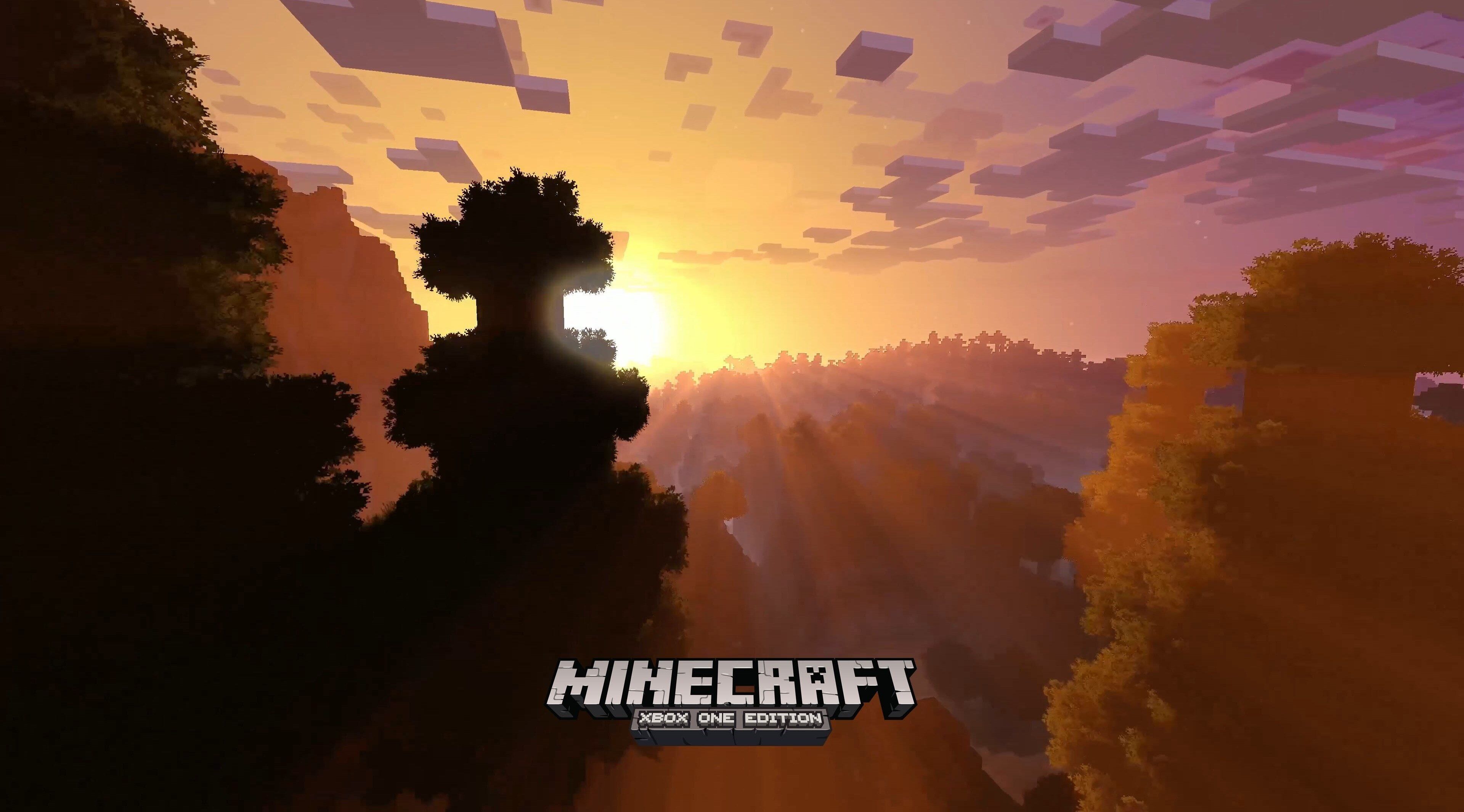 Minecraft paesaggio tramonto, 3840x2130 Ultra HD, Monitor 4K