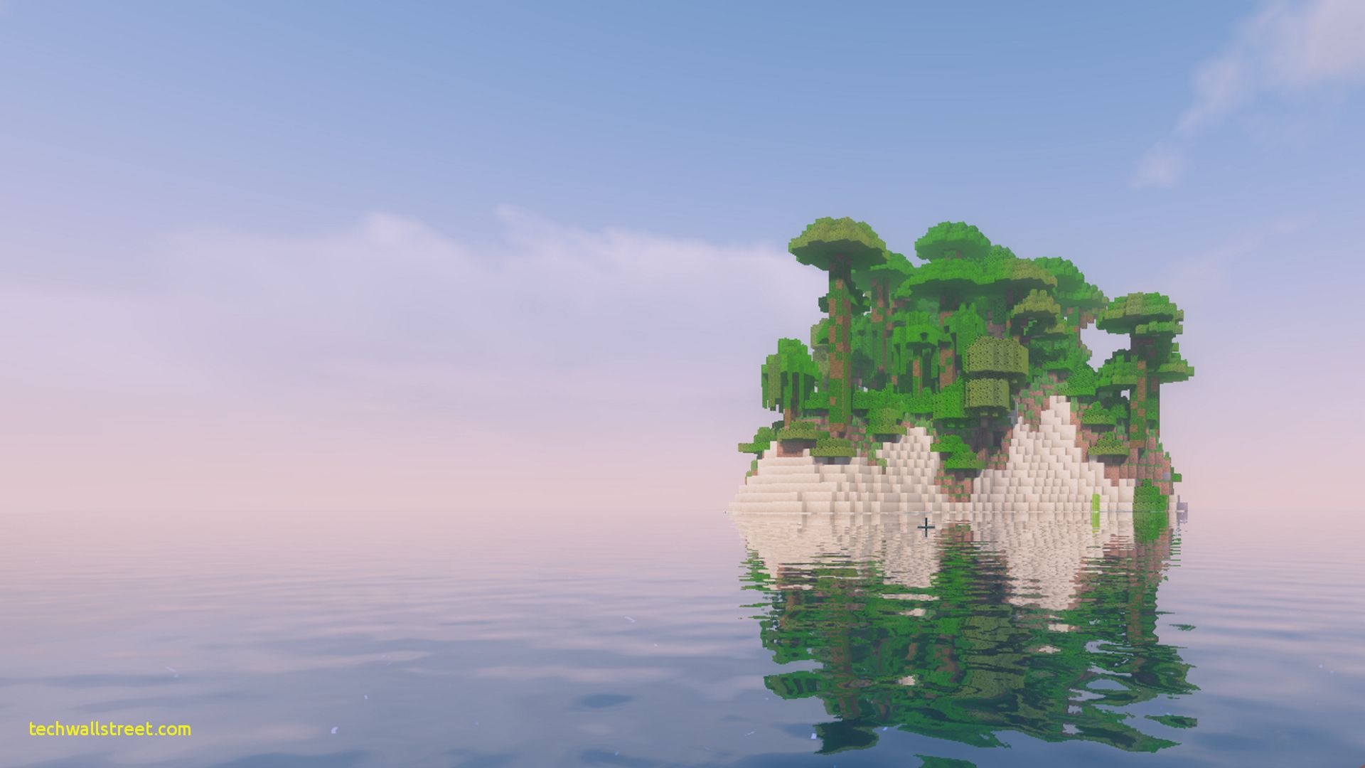 Isola Minecraft con alberi, 1920x1080 Full HD, Desktop