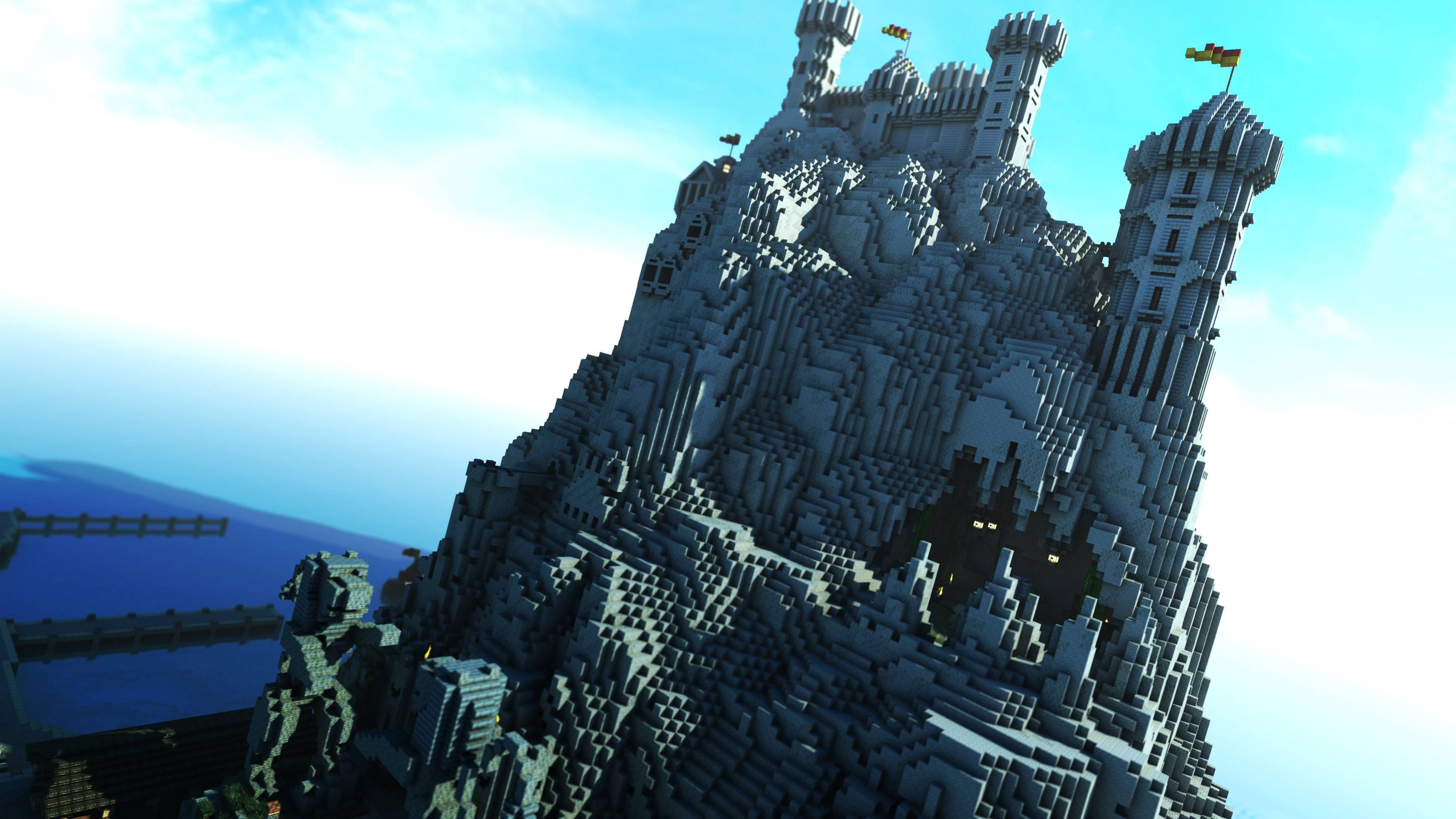 Castello Minecraft su montagna, 4000x2250 4K, Desktop 4K