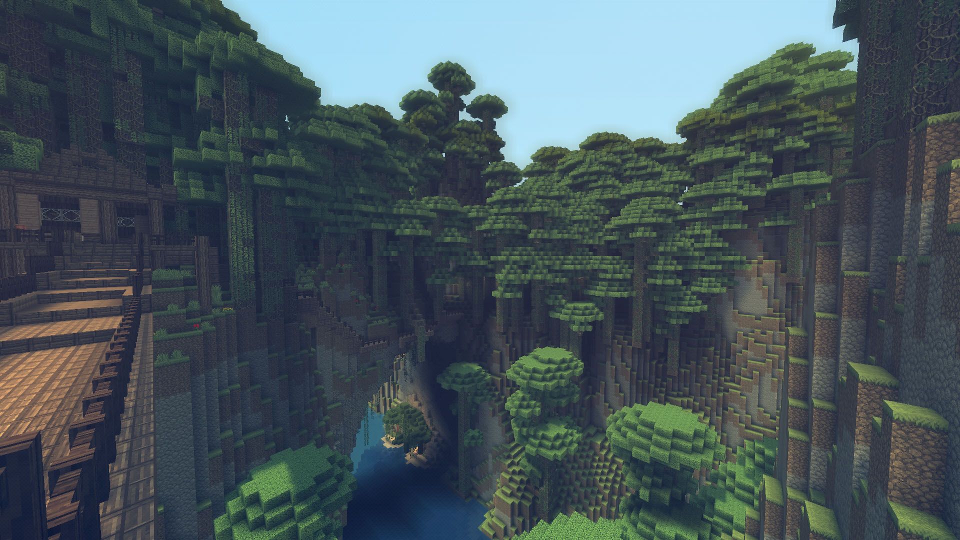 Villaggio Minecraft valle fiume, 1920x1080 Full HD 1080p, Desktop