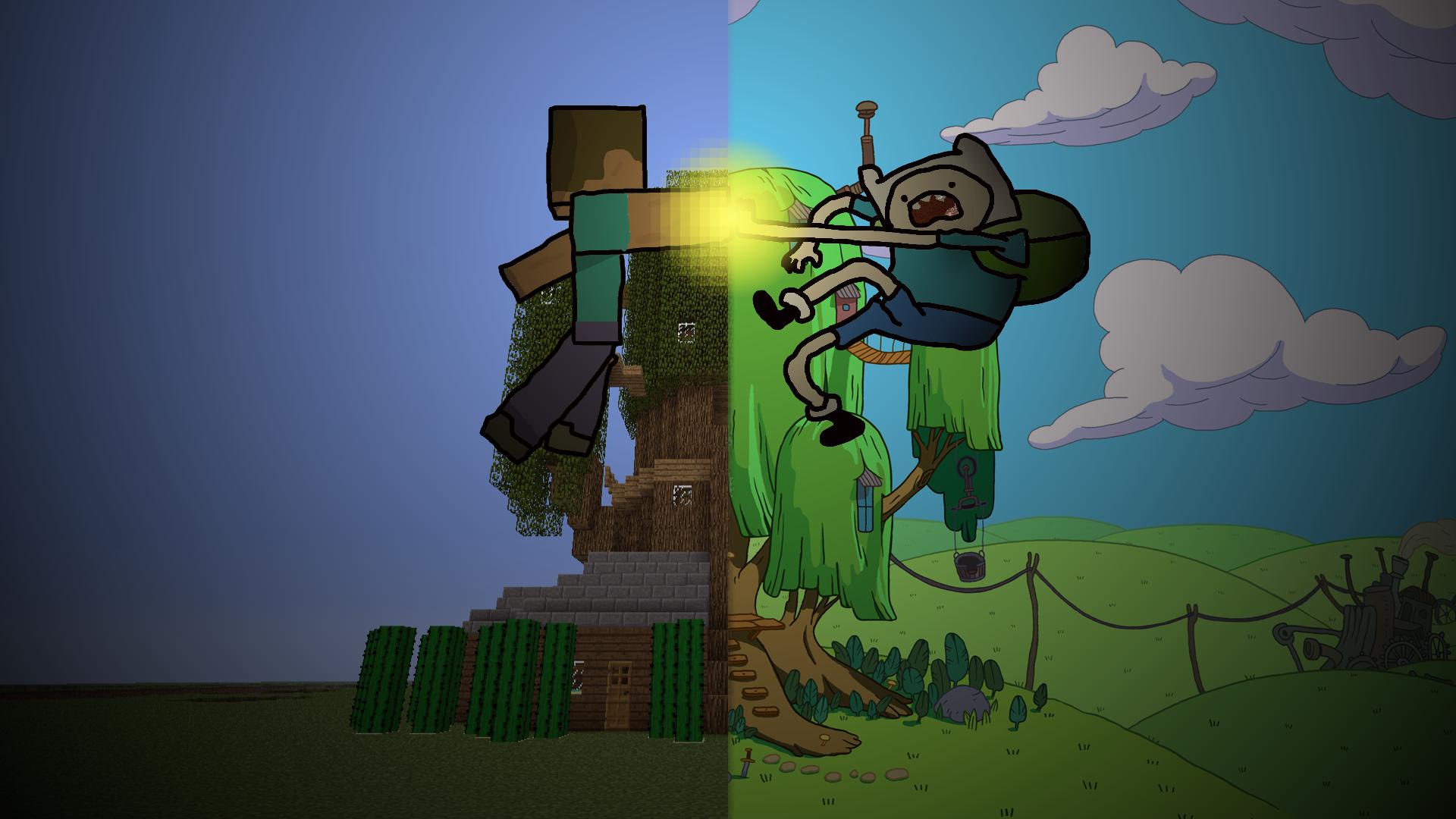 Herobrine Minecraft split style, 1920x1080 Full HD, Laptop
