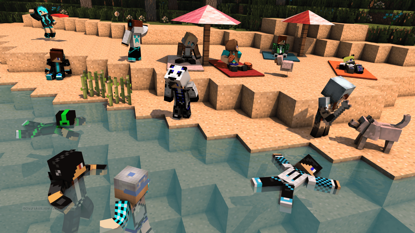 Ragazza Minecraft con coniglio, 1280x720 HD, Desktop