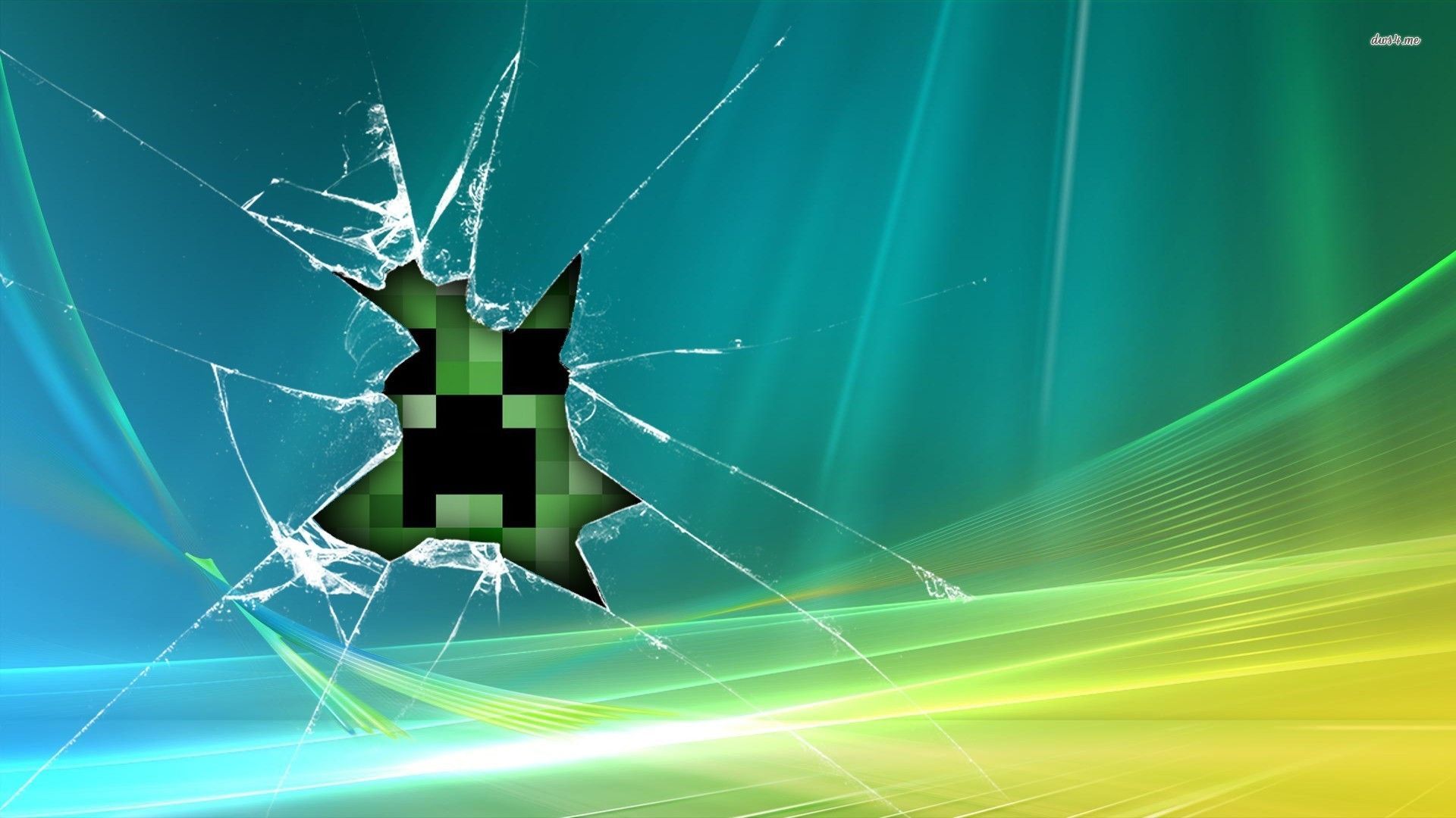 Creeper Minecraft su strada bagnata, 1920x1080 Full HD, PC Desktop