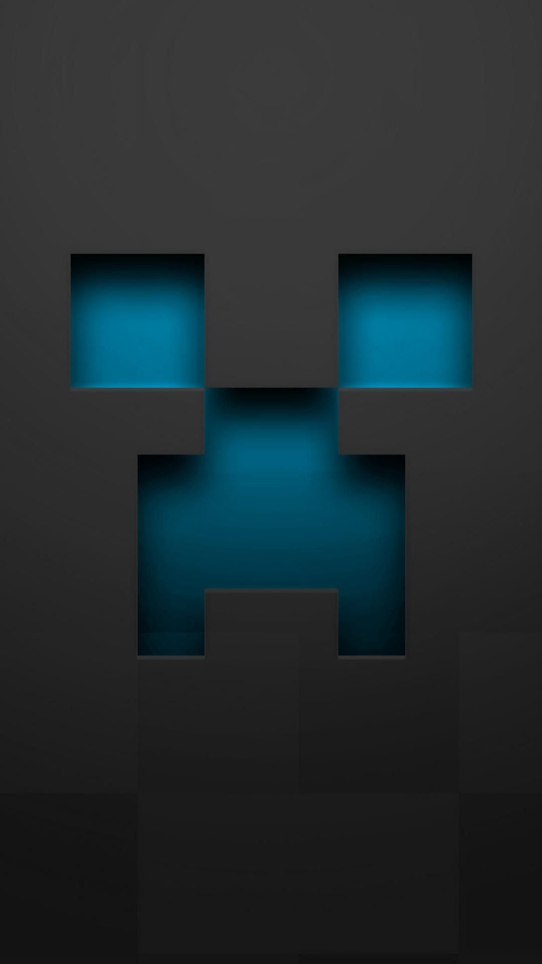 Creeper Minecraft grigio blu, gioco sandbox, 1080x1920 Verticale, Telefono