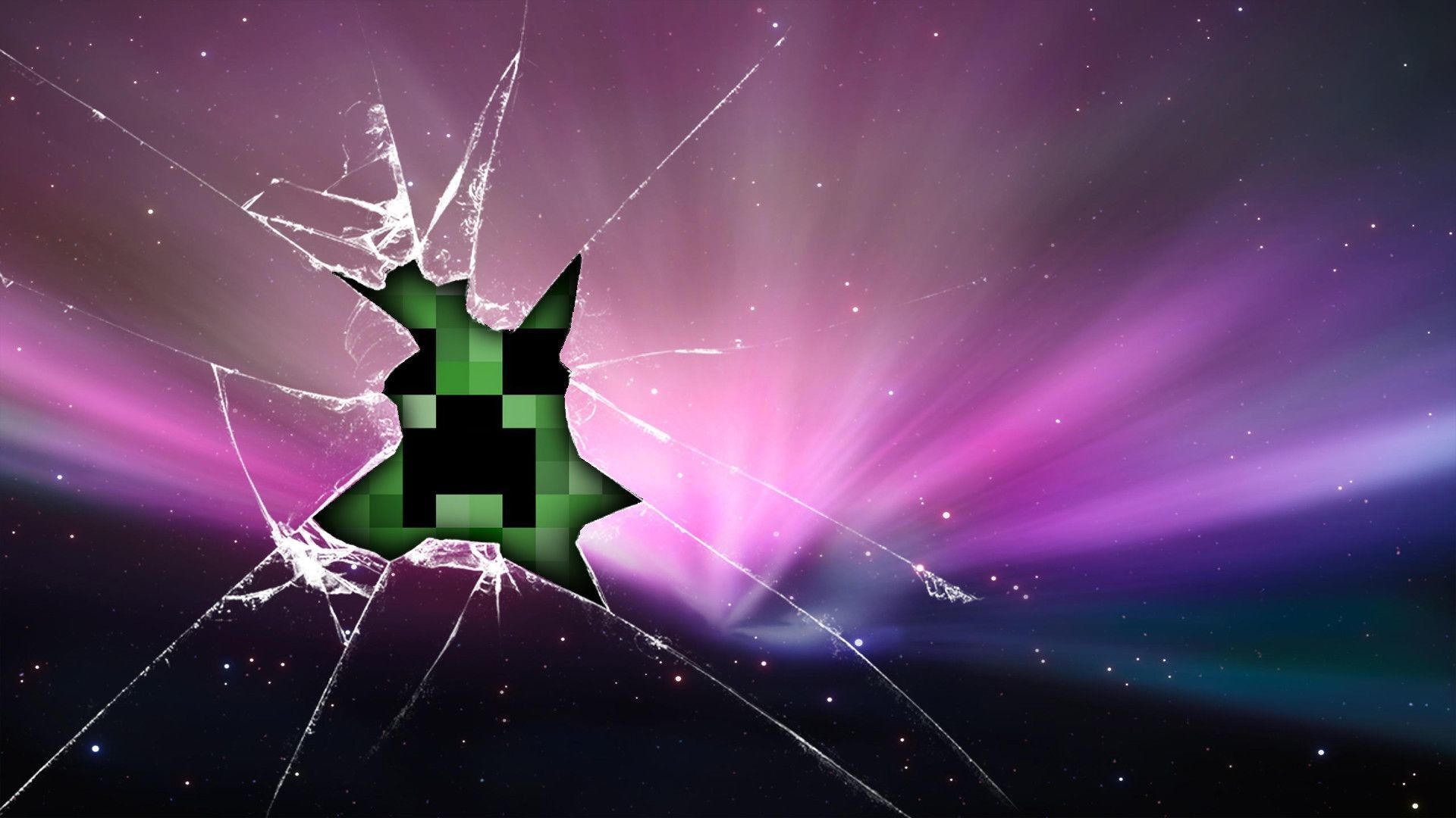 Creeper Minecraft vetro rotto, Mojang, 1920x1080 Full HD 1080p, PC