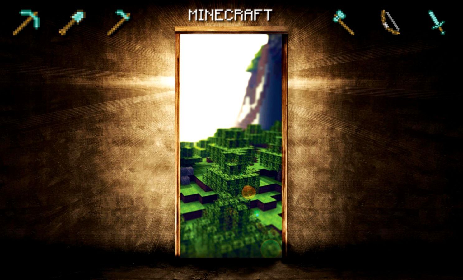 Porta Minecraft mondo verde, gioco sandbox, 1488x900 HD, Desktop