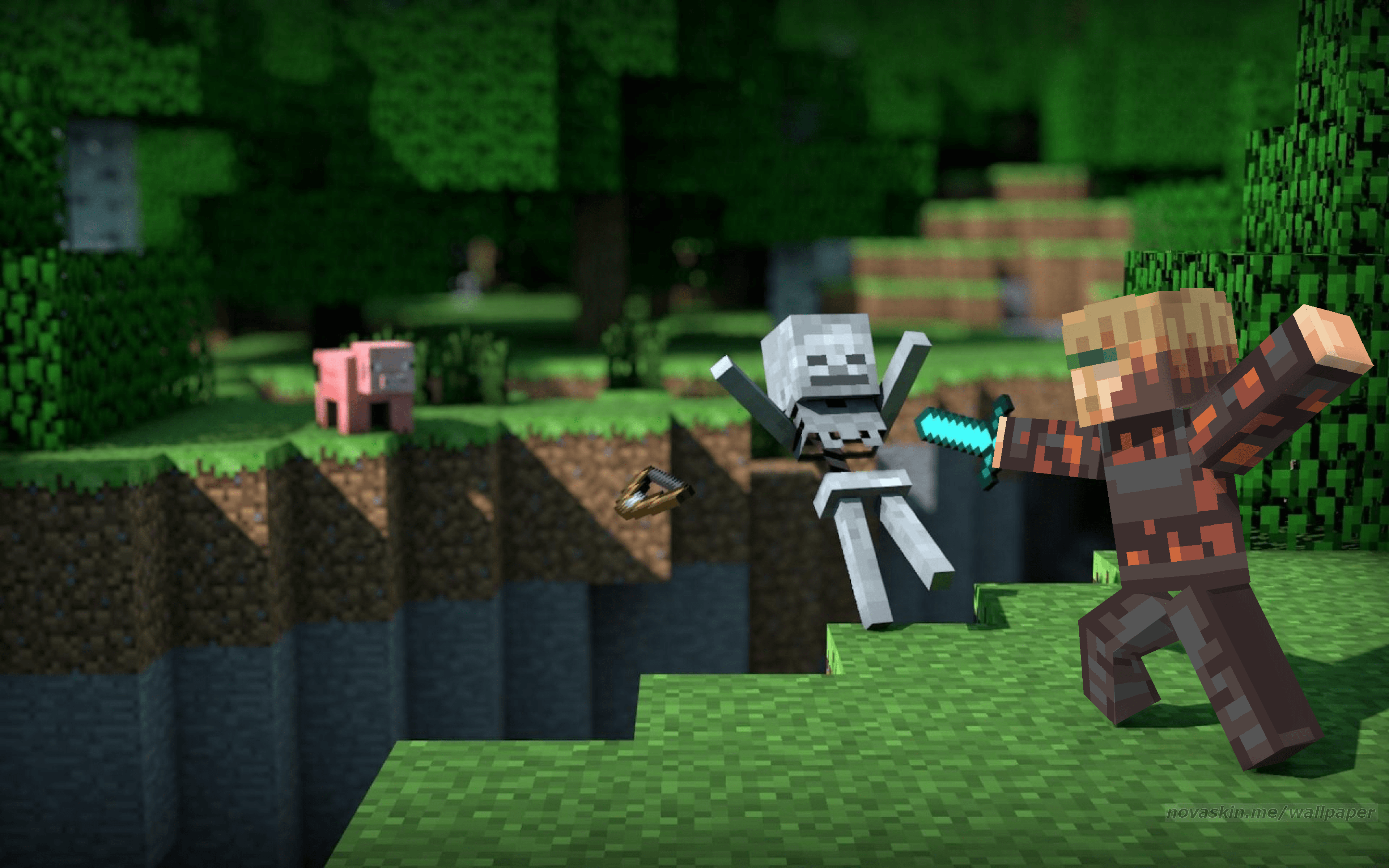 Scheletro Minecraft con arciere, 3840x2400 Ultra HD, Monitor 4K