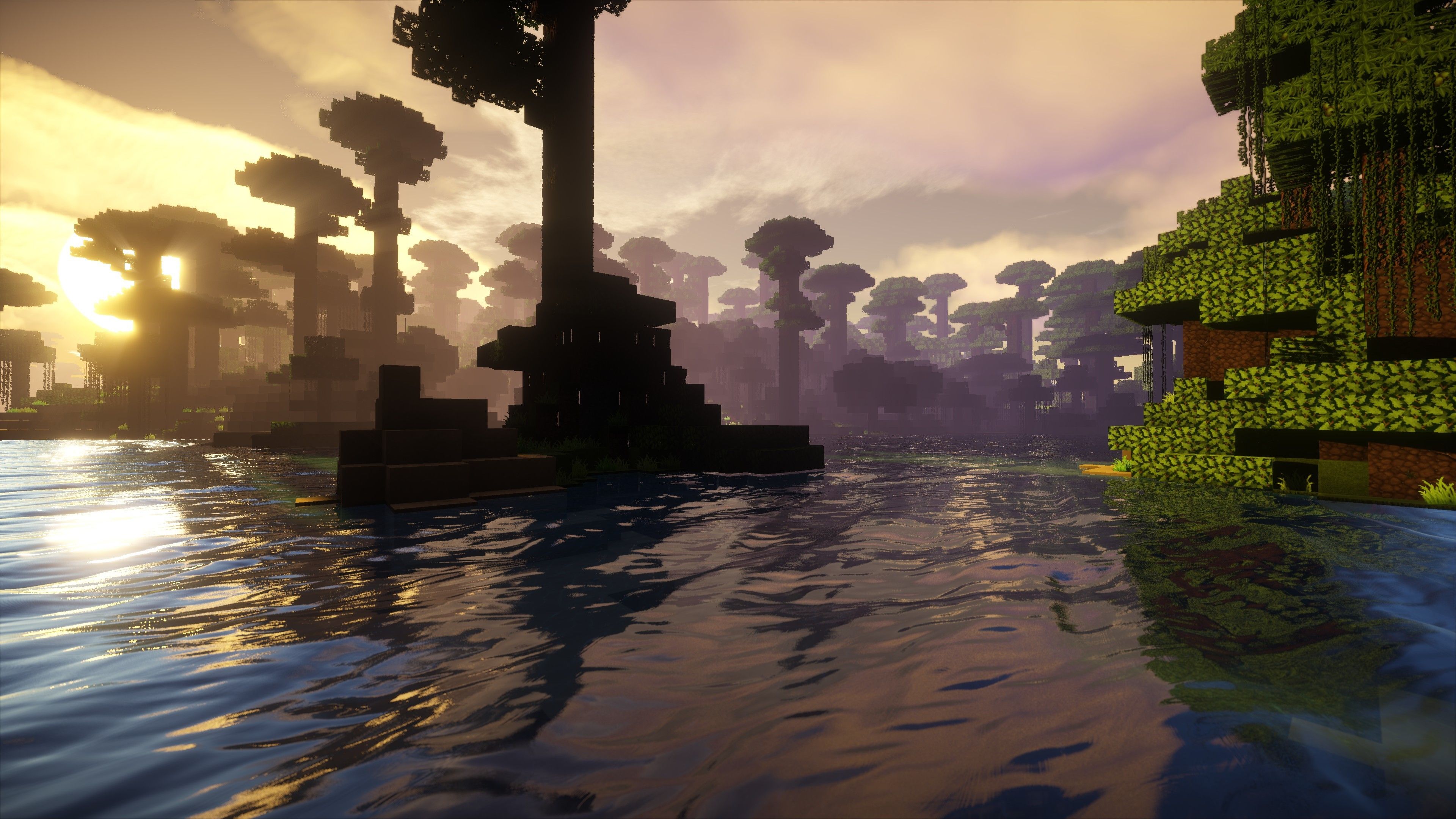 Paesaggio Minecraft con caverna e sole, 1920x1080 1080p, PC