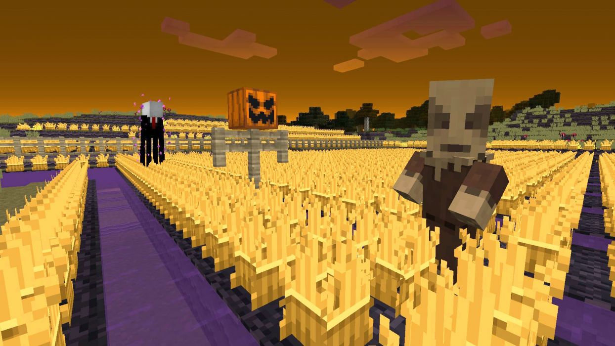Minecraft personaggi Halloween arancione, 1280x800 720p, Laptop