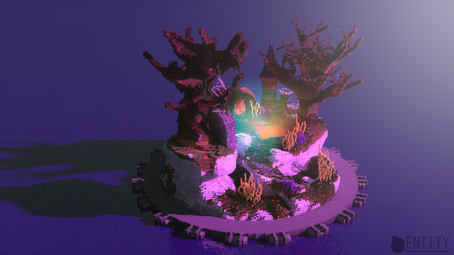 Castello Minecraft con luna piena, 1280x720 720p, Laptop