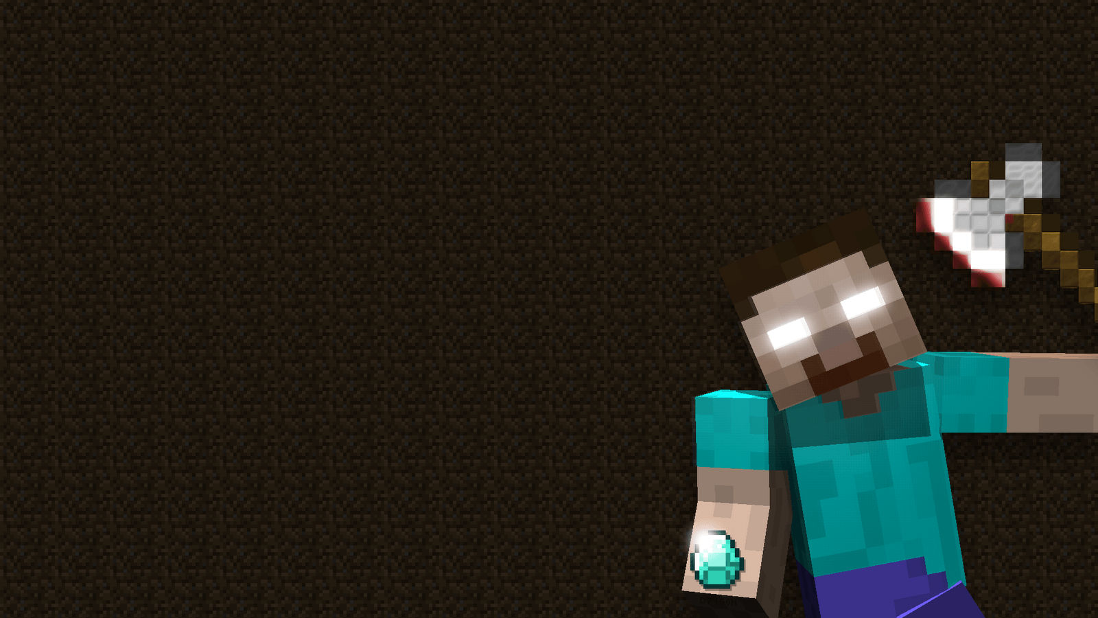 Herobrine Minecraft con piccone, 1600x900 HD Ready, Desktop