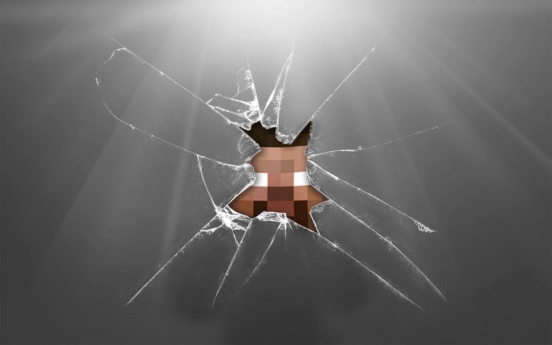 Herobrine vetro rotto Minecraft, 1131x707 HD, Desktop