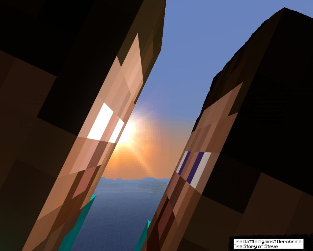 Herobrine e Steve al tramonto, 1024x819 HD, PC