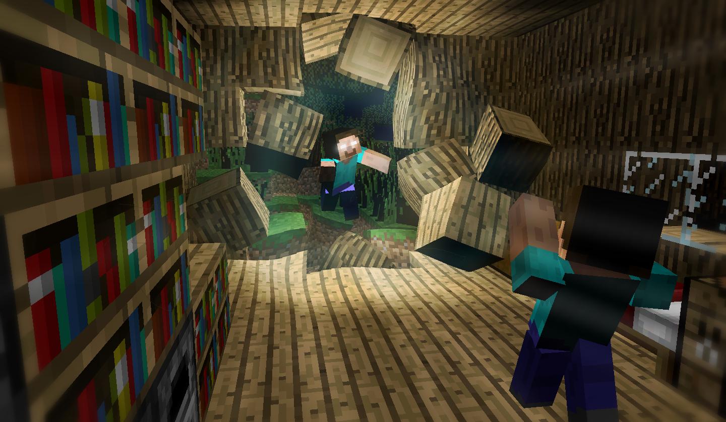 Herobrine Minecraft caverna libreria, 1440x838 720p, Laptop