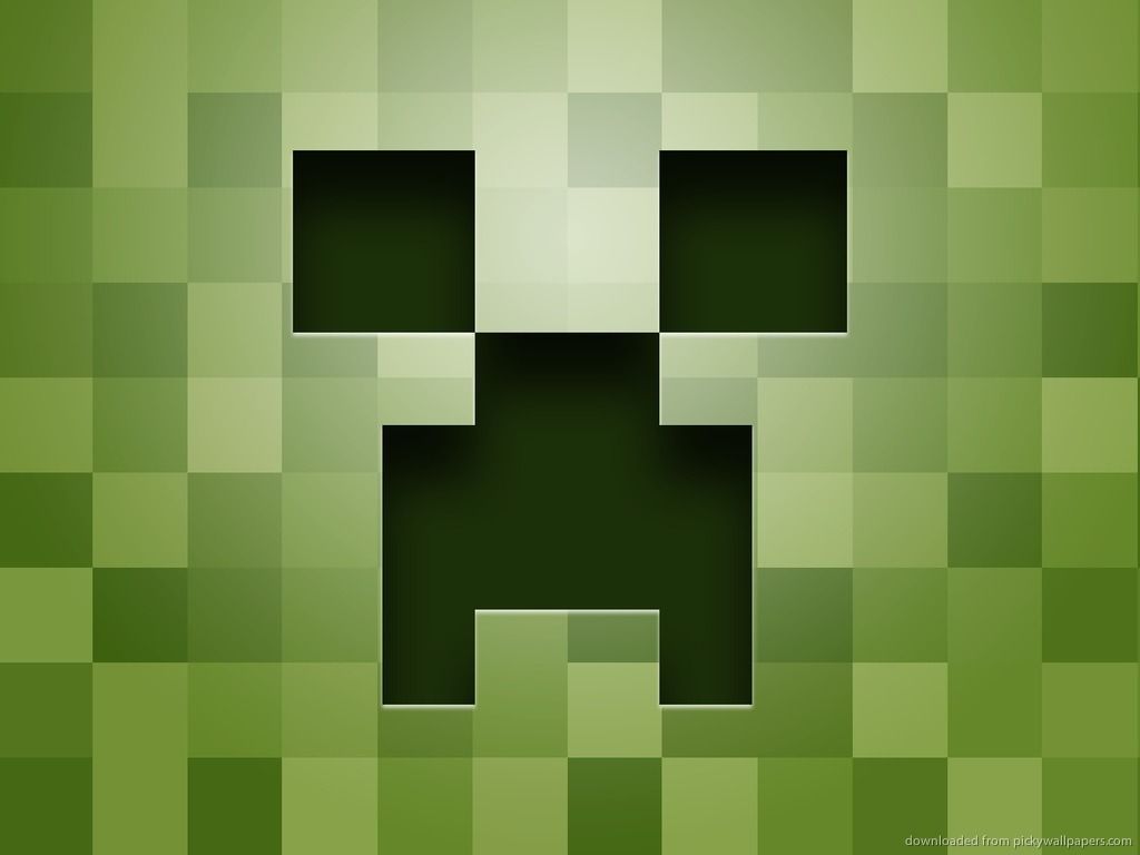 Creeper viso pixel verde, 1024x768 HD, Desktop